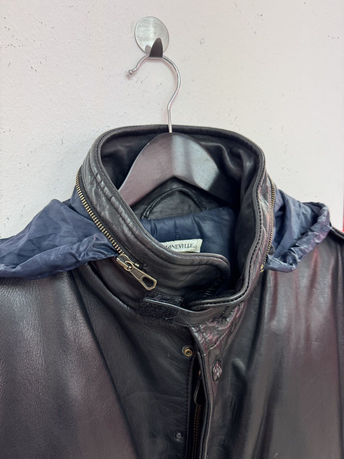 Boneville goose down leather flight jacket