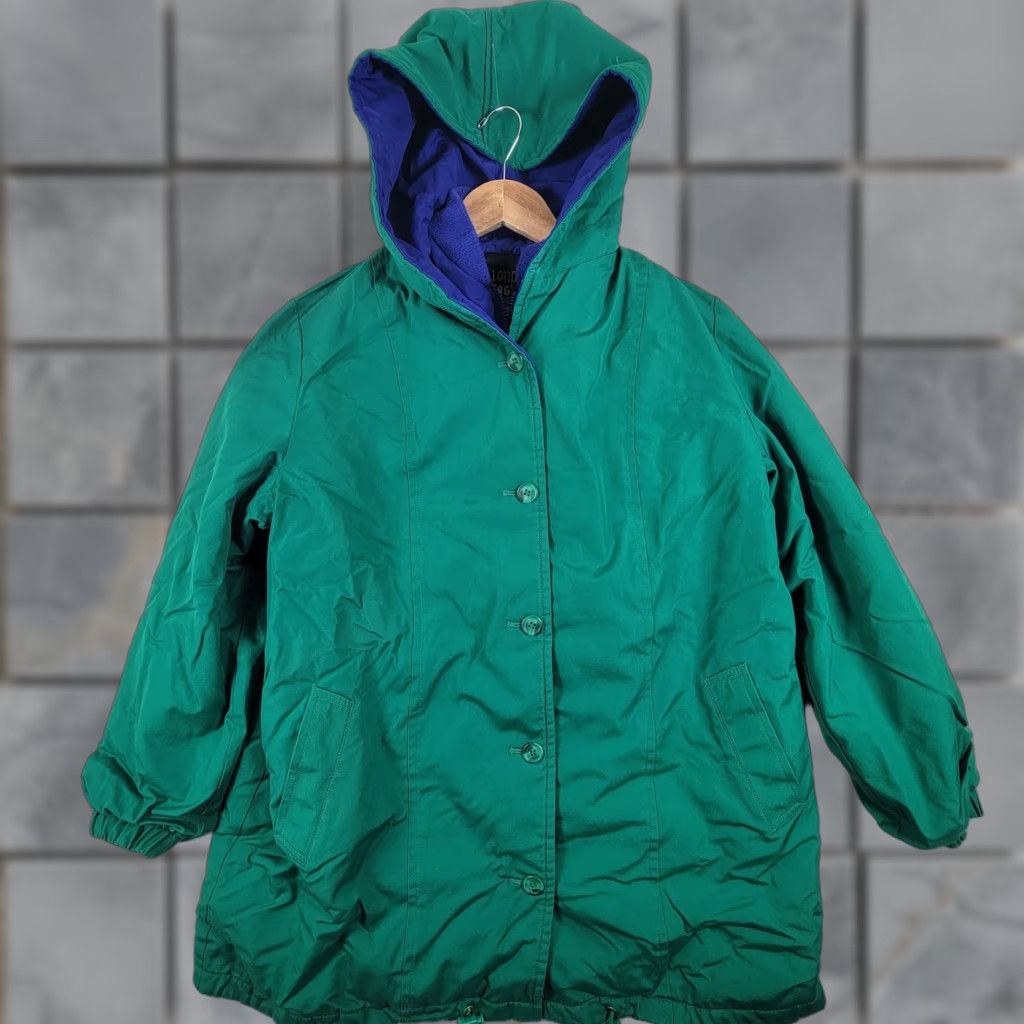 London Fog VINTAGE Towne London Fog Jacket Women Reg XS Green Purple 14 Winter Coat Size XS / US 0-2 / IT 36-38 - 1 Thumbnail
