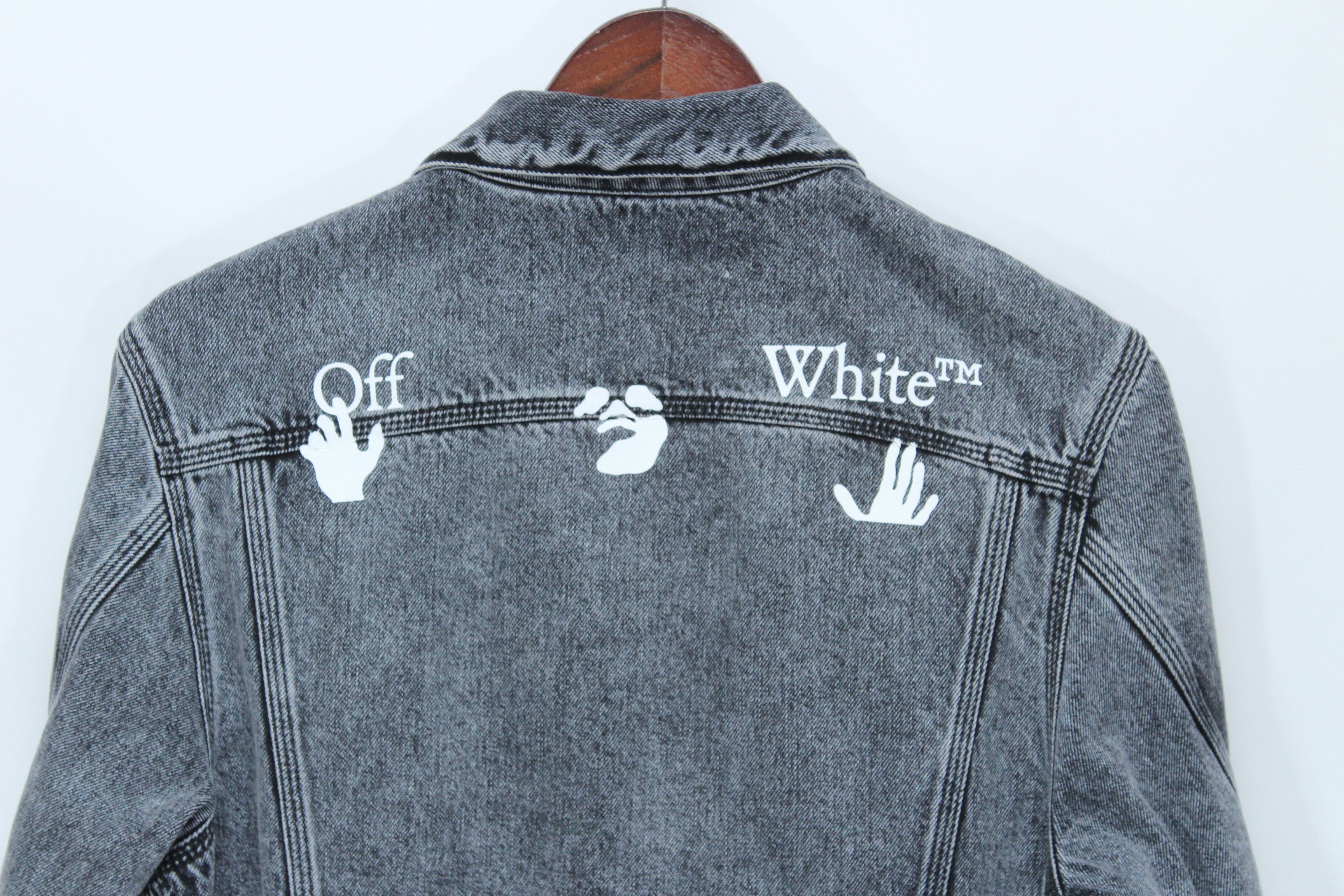 Off-White Off-White Logo Slim Fit Grey Denim Jacket Virgil Abloh Size US S / EU 44-46 / 1 - 5 Thumbnail