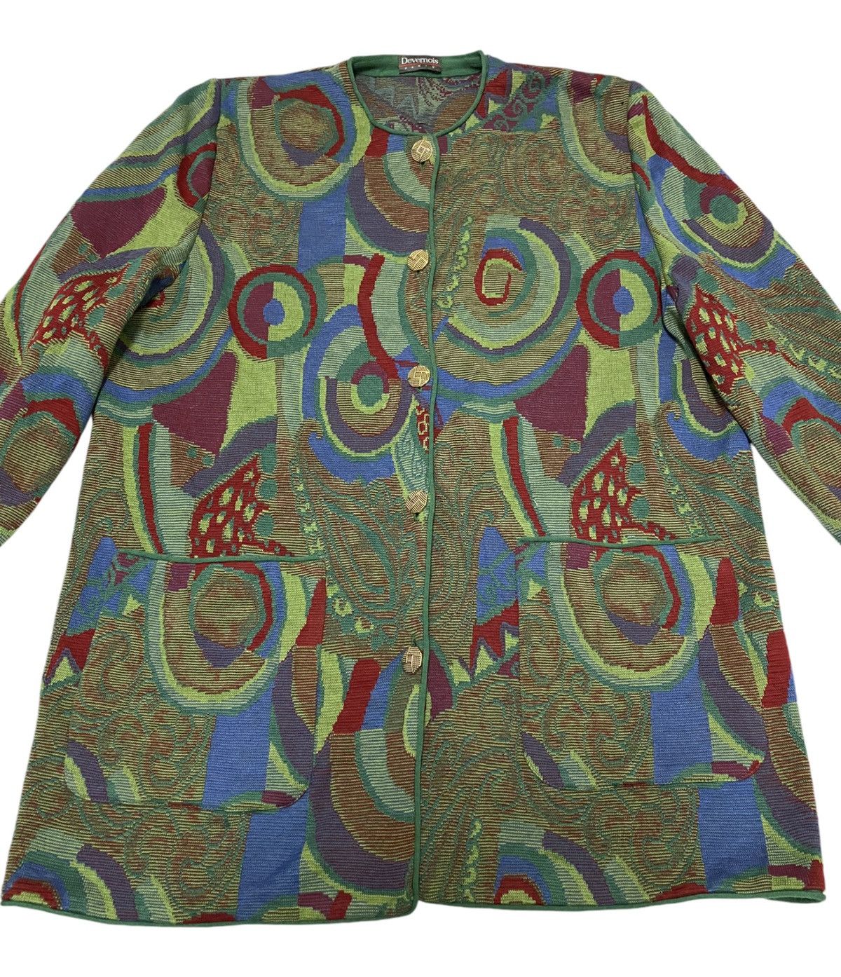 Designer Devernois Paris Multiscreen Cardigan Knit (C3) Size L / US 10 / IT 46 - 2 Thumbnail