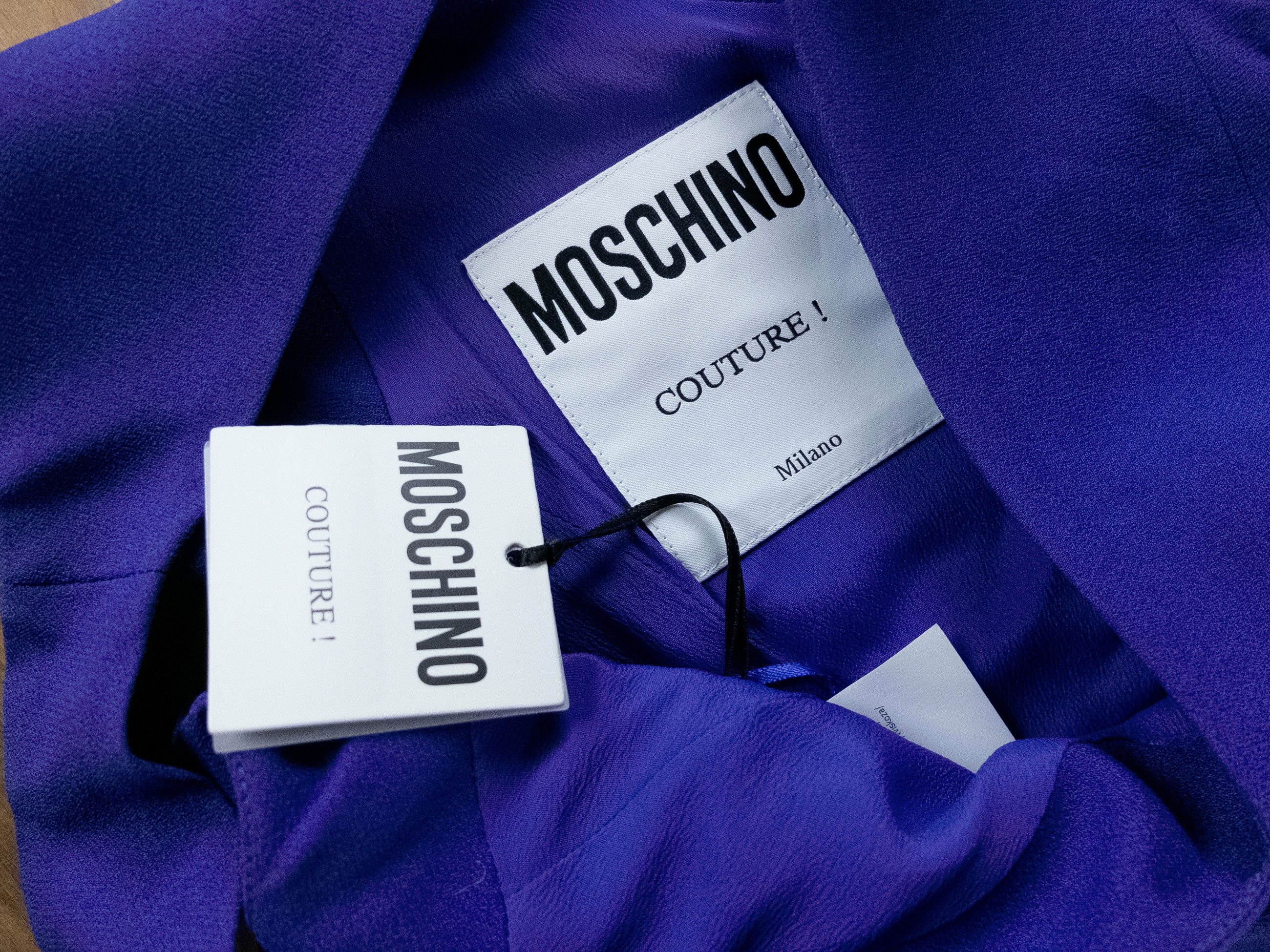 Moschino MOSCHINO Couture purple plunging neckline mini dress 40 Size M / US 6-8 / IT 42-44 - 4 Thumbnail