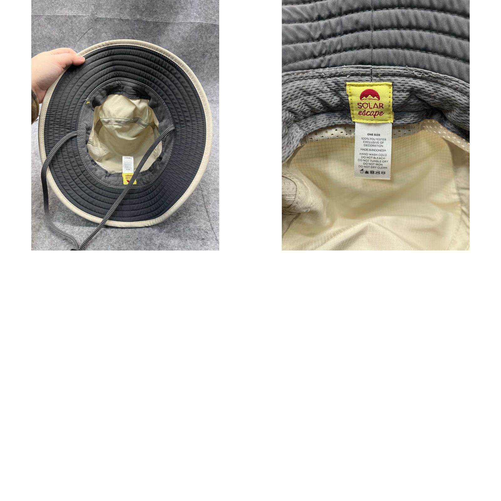 Vintage Solar Escape Boonie Hat Adult One Size Beige 100% Polyester Camp Beach Hat/Cap Pattern: Solid Unisex Adults Adjustable Lightweight Size ONE SIZE - 9 Thumbnail