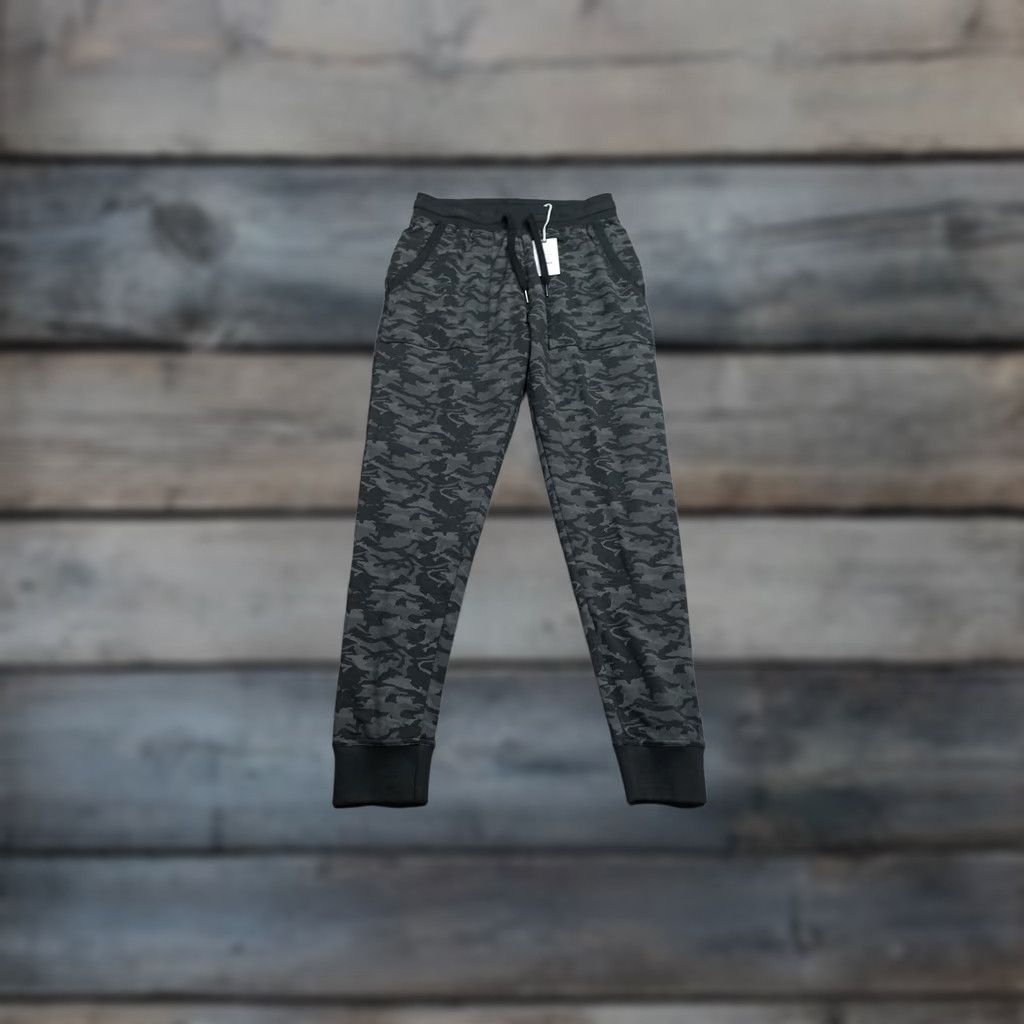 Vintage Tasc Performance Varsity Jogger Pants M Gray Camouflage Fleece Slim Pocket Drawstring Inseam 29 in Men’s Size US 31 - 1 Thumbnail