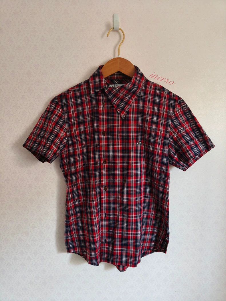 Vivienne Westwood Vivienne Westwood Red Plaid Short Sleeve Shirt - dmc Size US M / EU 48-50 / 2 - 1 Thumbnail