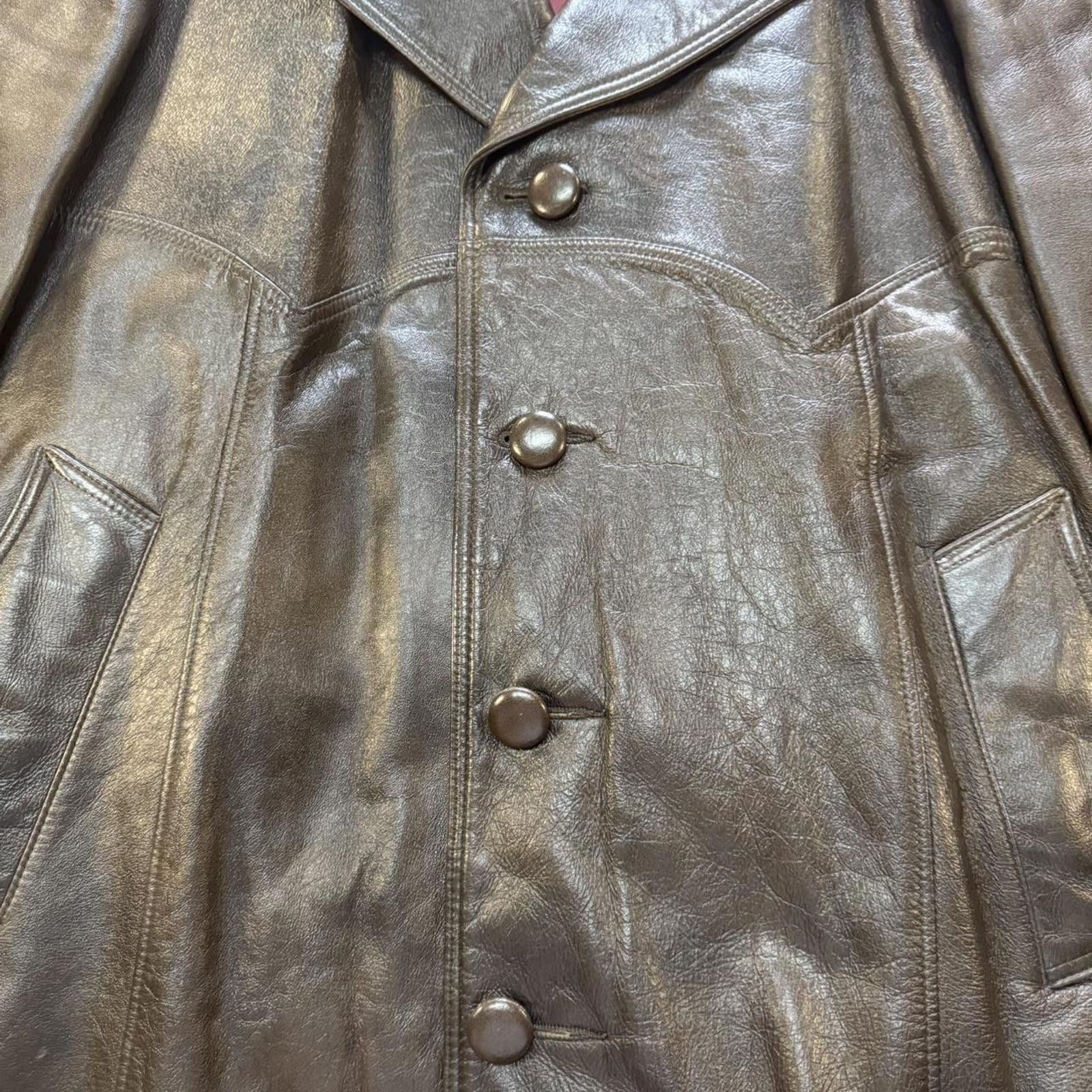 Leather 1970s Mr & Mrs Leather Brown Western Leather Jacket Size US L / EU 52-54 / 3 - 3 Thumbnail