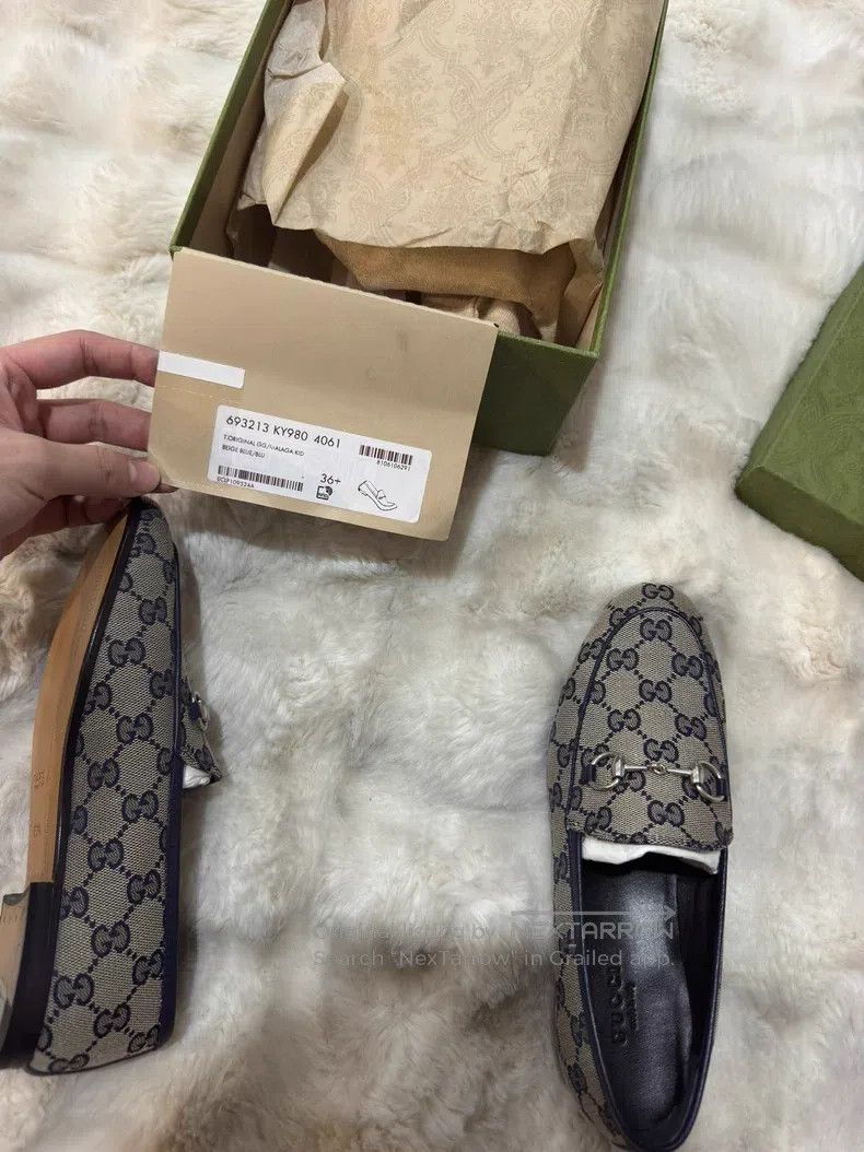 Gucci Guicci Women's Full Print Loafers Leather Shoes Size US 6 / IT 36 - 8 Thumbnail