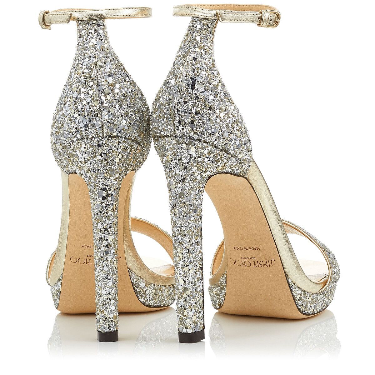 Jimmy Choo Jimmi Choo Misty 120 Champagne Coarse Glitter Fabric Size 35 Size US 5 / IT 35 - 3 Thumbnail