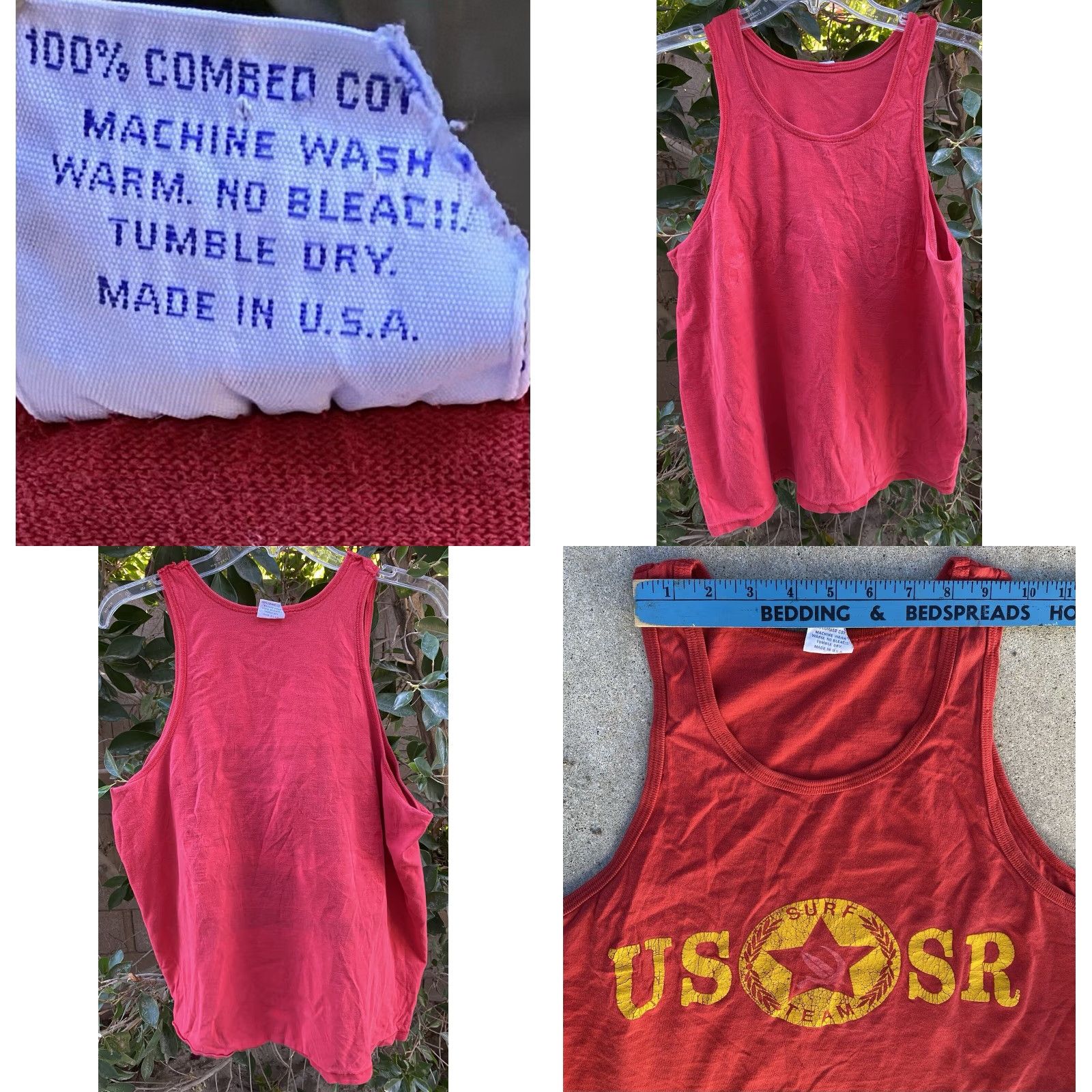 Vintage VINTAGE USSR Surf Team Long Live The Union Of Soviet Surfing Republics Tank Top Size US L / EU 52-54 / 3 - 10 Thumbnail