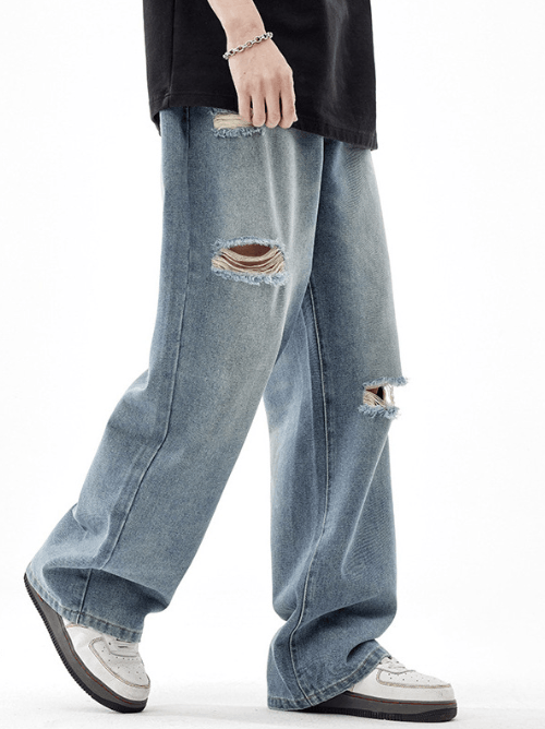 Japanese Brand American loose high street distressed washed ripped jeans Size US 32 / EU 48 - 2 Thumbnail