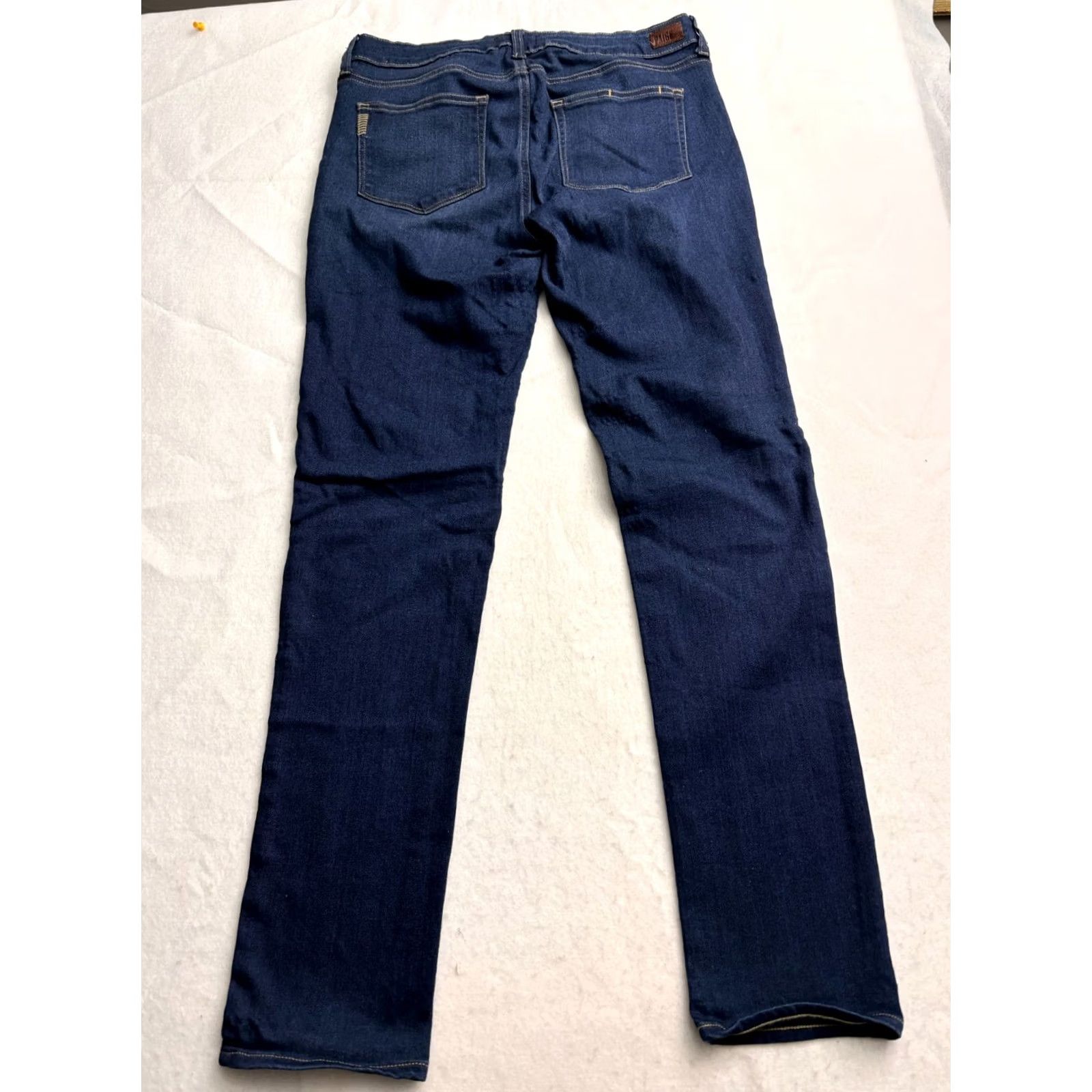 Paige Paige Skyline Skinny Jeans Womens 31 (33x 31) Dark Wash Blue Denim Stretch Size 24" / US 00 / IT 34 - 7 Thumbnail