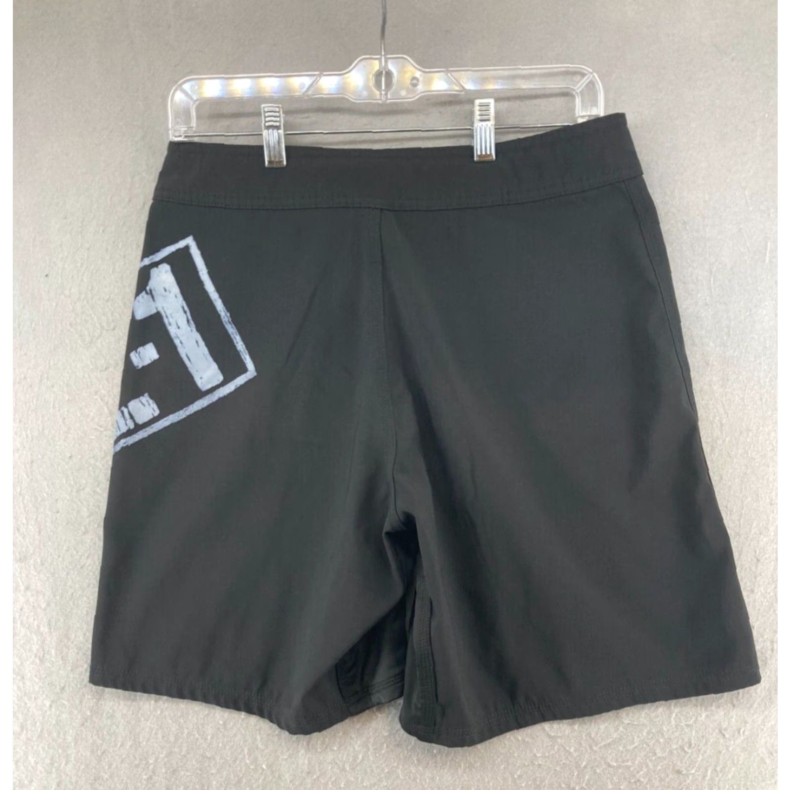 Vintage Fighter Shorts Mens Bermuda 30 Black Polyester Beach Sports Casual Slim Drawstring 30 Adult Mens Size US 30 / EU 46 - 2 Thumbnail