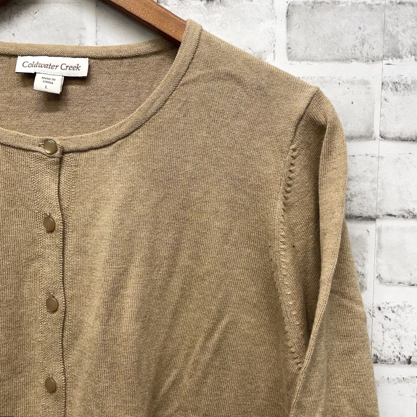 Coldwater Creek VINTAGE Coldwater Creek Women's Sweater Pullover Button Down Brown Cotton Blend Size L NWOT Size L / US 10 / IT 46 - 2 Thumbnail