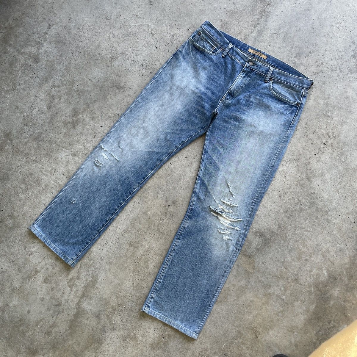 Japanese Brand W39x31💥 Vintage Japanese Faded Denim Jeans Distressed Pants Size US 39 - 2 Thumbnail