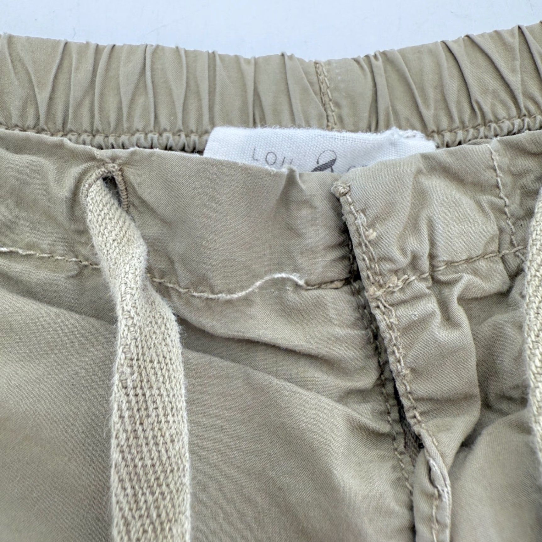Lou & Grey Lou & Grey Womens Lightweight 100% Cotton Khaki Drawstring Elastic Waist Sz M Shorts Size ONE SIZE - 4 Thumbnail