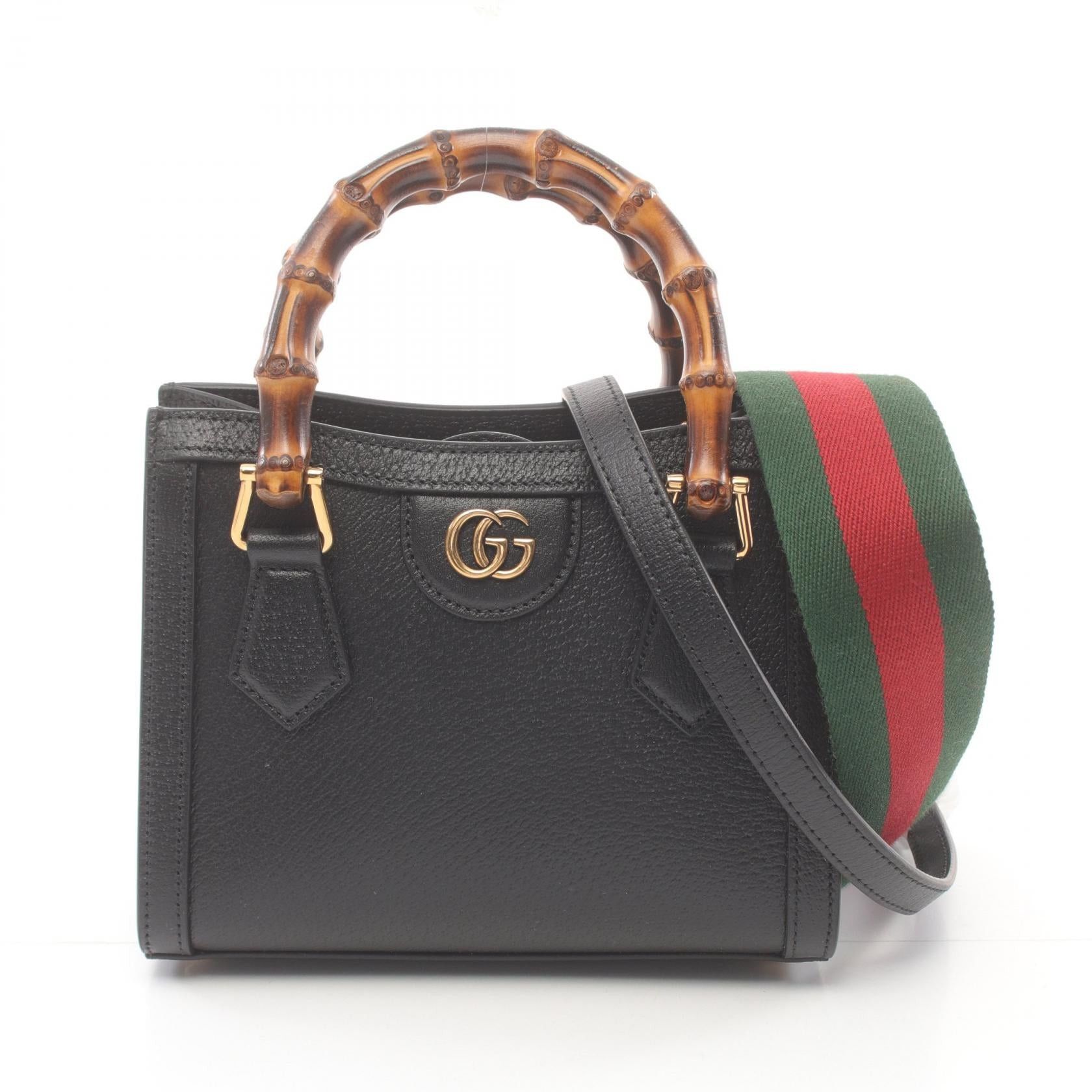 Gucci Gucci Diana Mini Bamboo Handbag Tote Bag Leather Black Size ONE SIZE - 1 Thumbnail
