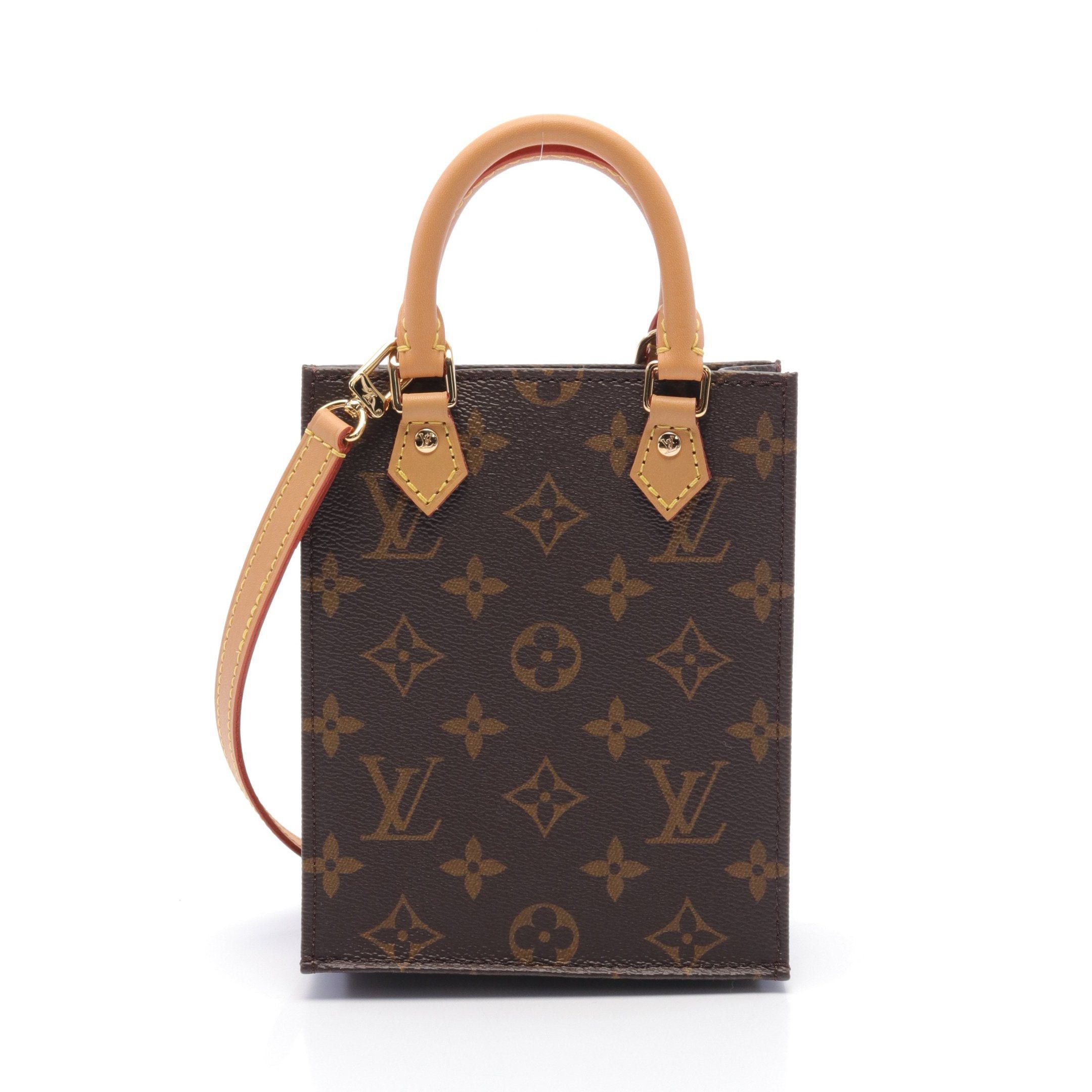 Louis Vuitton Louis Vuitton Petite Sac Plat Monogram Handbag Leather Brown Size ONE SIZE - 1 Thumbnail