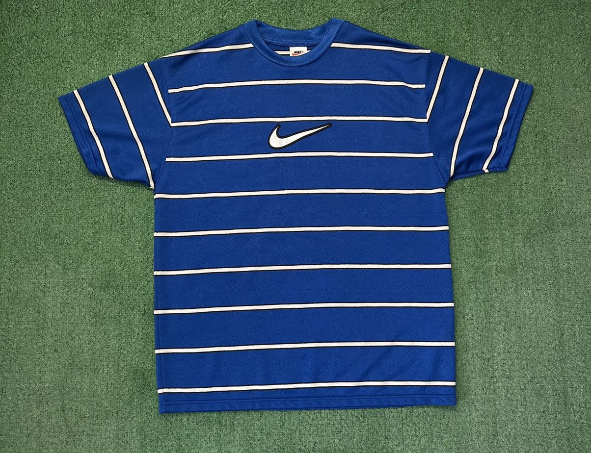Nike Nike Striped Center Swoosh Vintage 90s Blue | Grailed