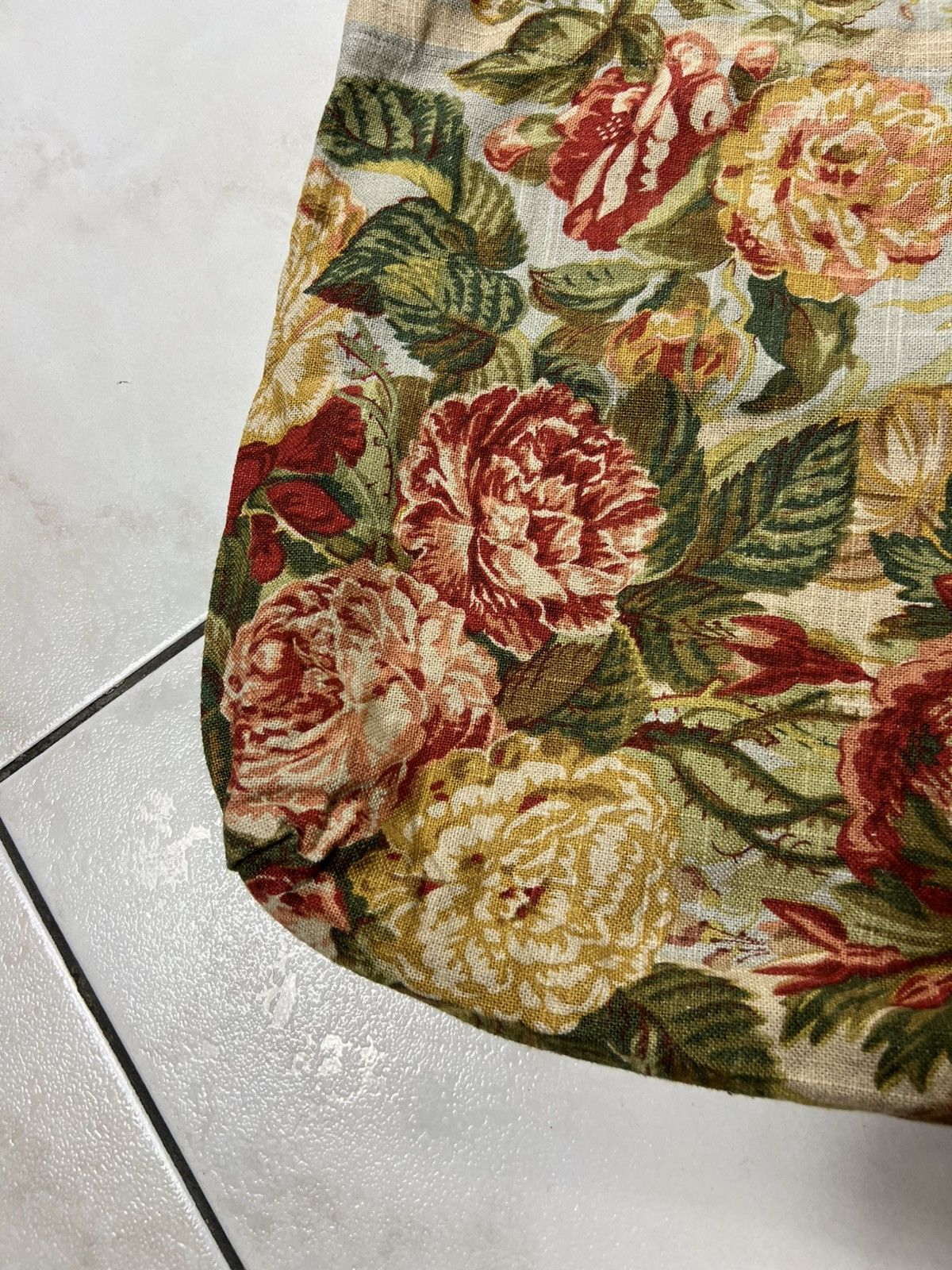 Handmade Vintage handmade floral tote bag F.S. Design art full print Size ONE SIZE - 5 Thumbnail