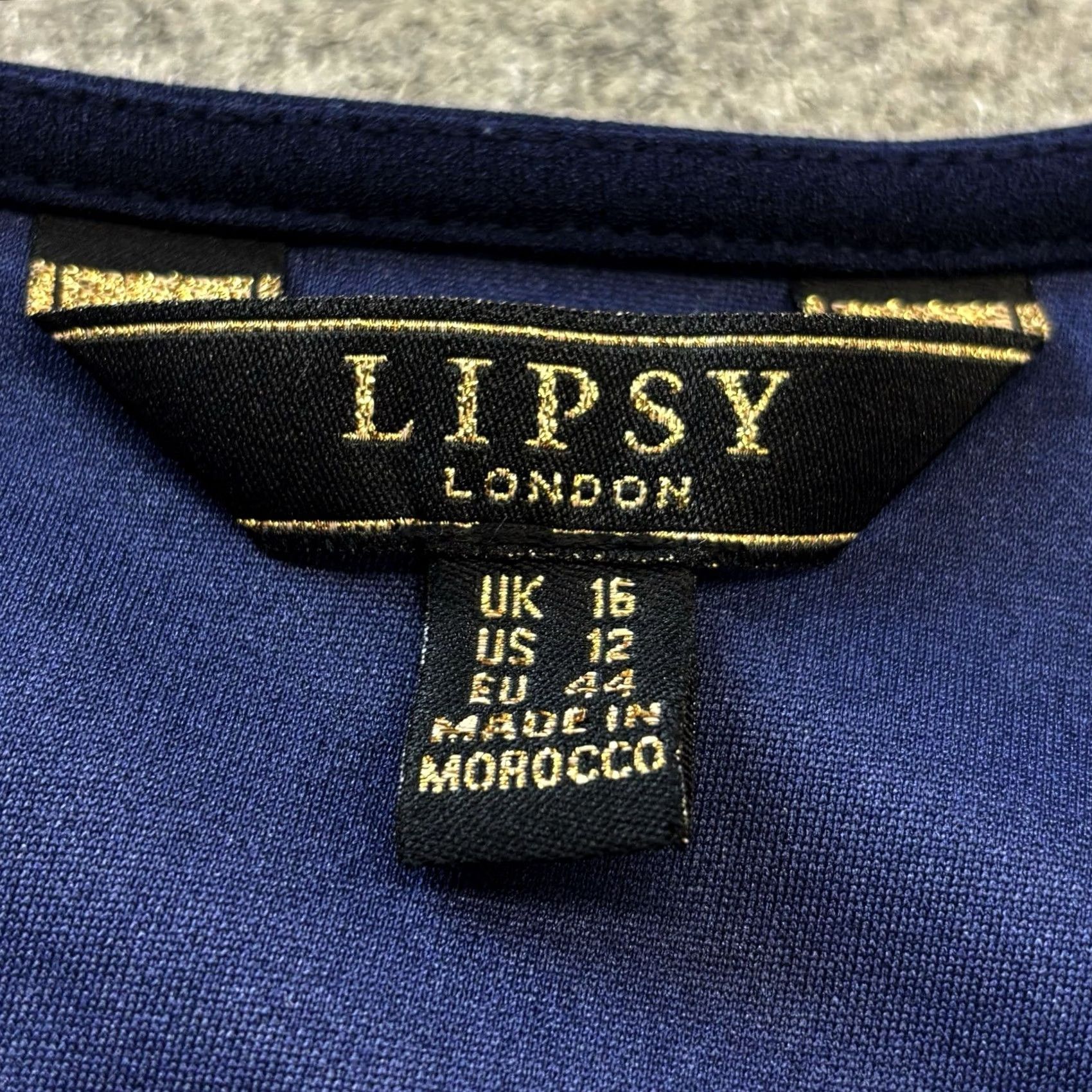 Vintage Lipsy London Shift Dress Navy Long Sleeve Round Neck Tie Waist UK16/Size 16 Women’s Size XXL / US 16-18 / IT 52-54 - 6 Thumbnail
