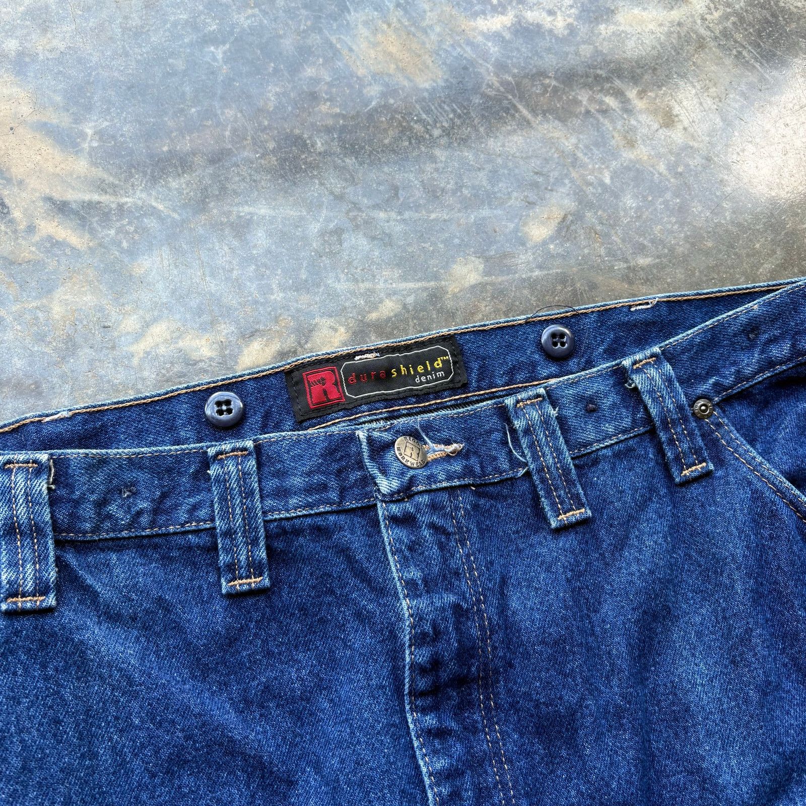 Wrangler Vintage Baggy Y2K Carhartt Style Double Knee Blue Jeans Size US 34 / EU 50 - 3 Thumbnail