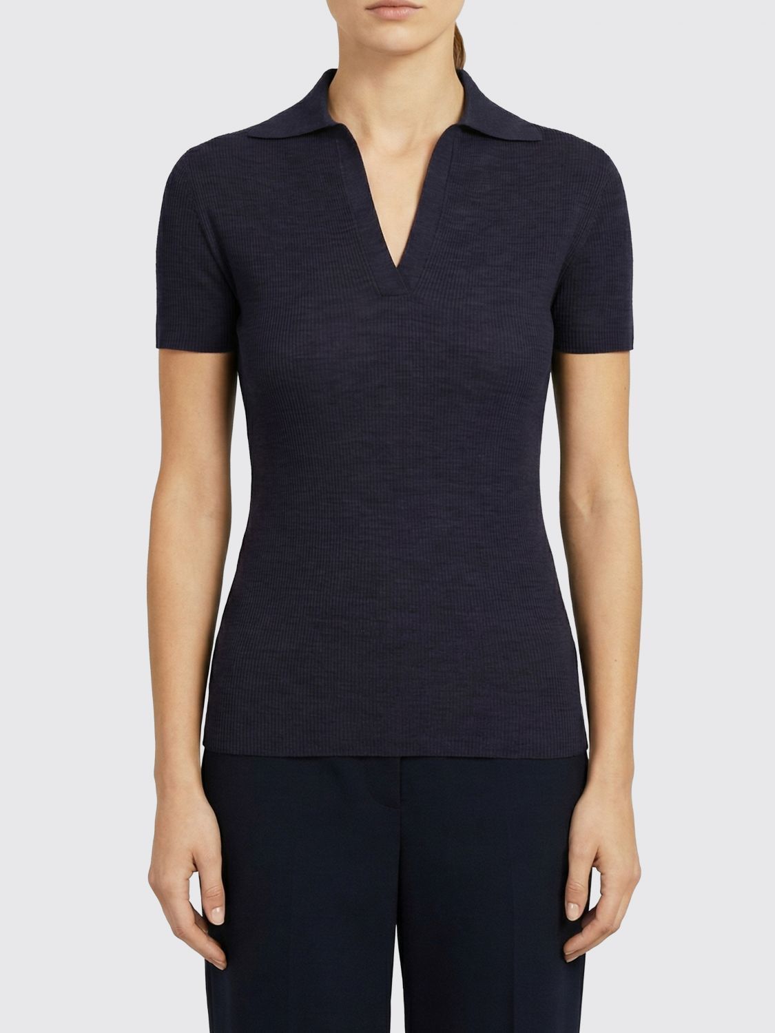 Max Mara Max Mara Polo Shirt Woman Blue Size M / US 6-8 / IT 42-44 - 1 Thumbnail