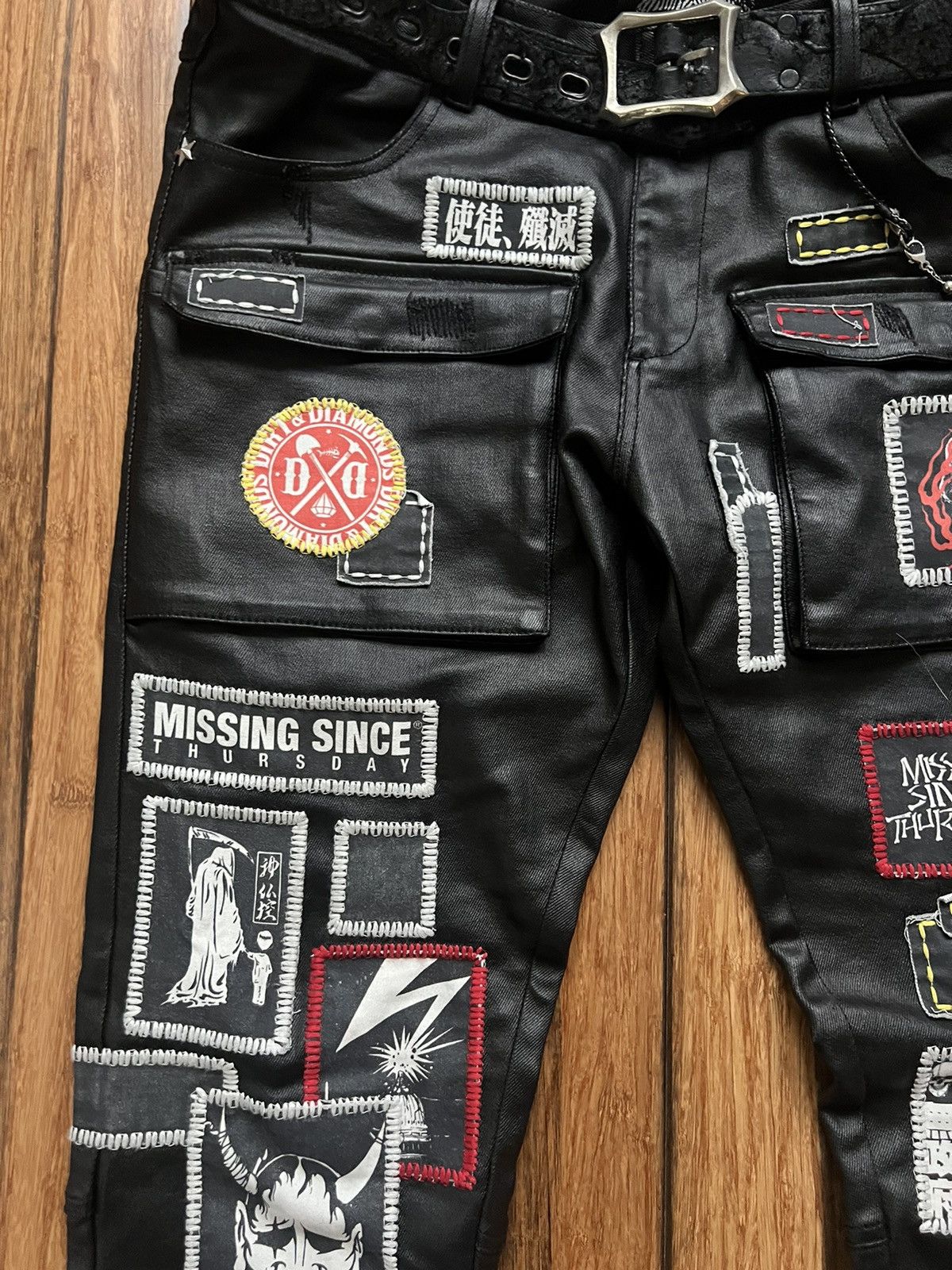 Missing Since Thursday MST Black Tar Punk Patchwork Denim City Morgue Size US 36 / EU 52 - 3 Thumbnail