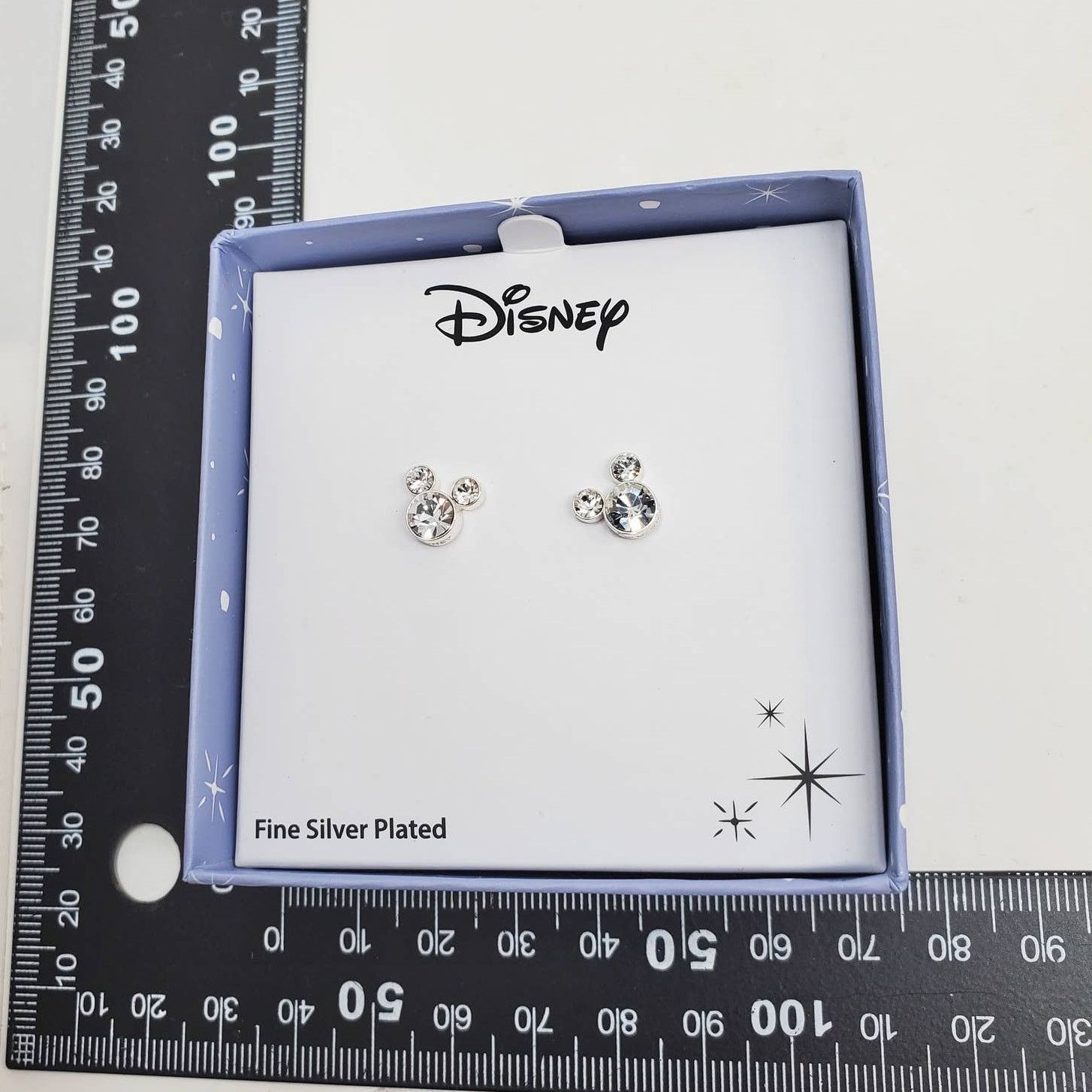Disney Disney Mickey Mouse Silver Earrings w Clear Rhinestones NIB Size ONE SIZE - 12 Thumbnail
