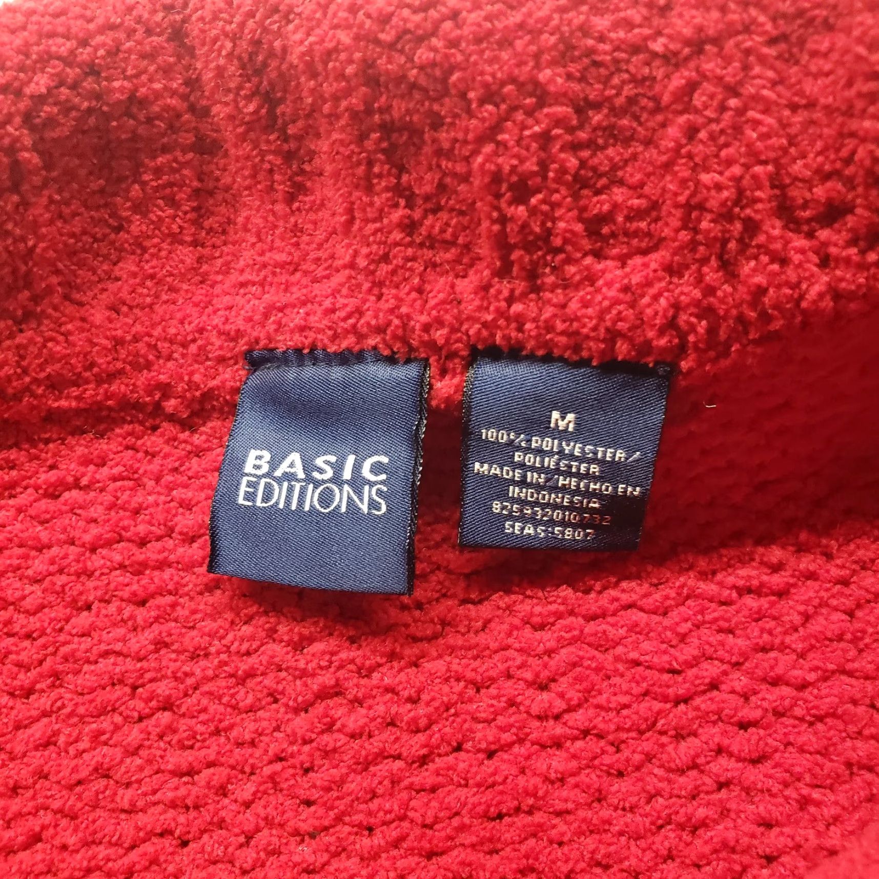 Basic Editions VINTAGE Basic Editions Sweater Shirt Women M Red Solid Cable-Knit V-Neck Pullover 90s Womens Size M / US 6-8 / IT 42-44 - 3 Thumbnail
