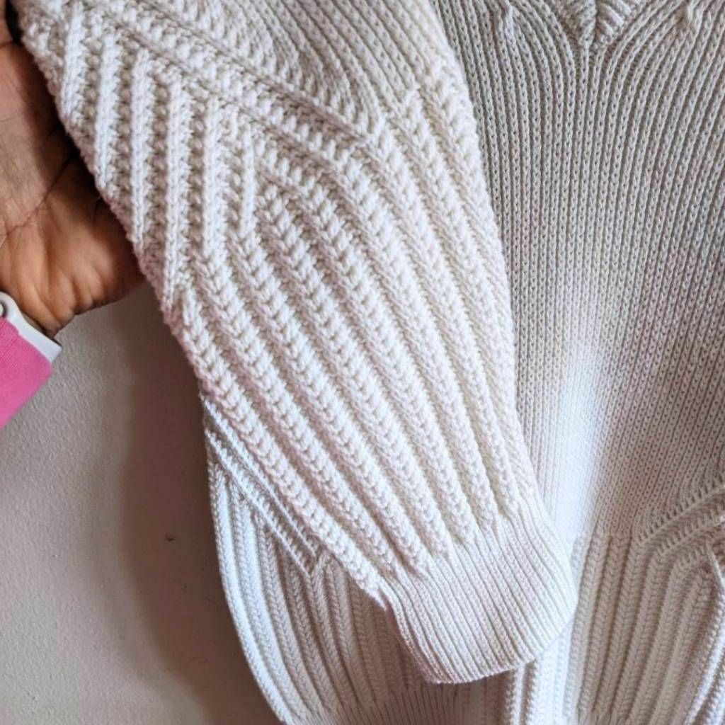 Athleta Athleta Women’s XXS Dove White Chunky Knit Pullover Sweater Size XXS / US 00 / IT 34 - 9 Thumbnail