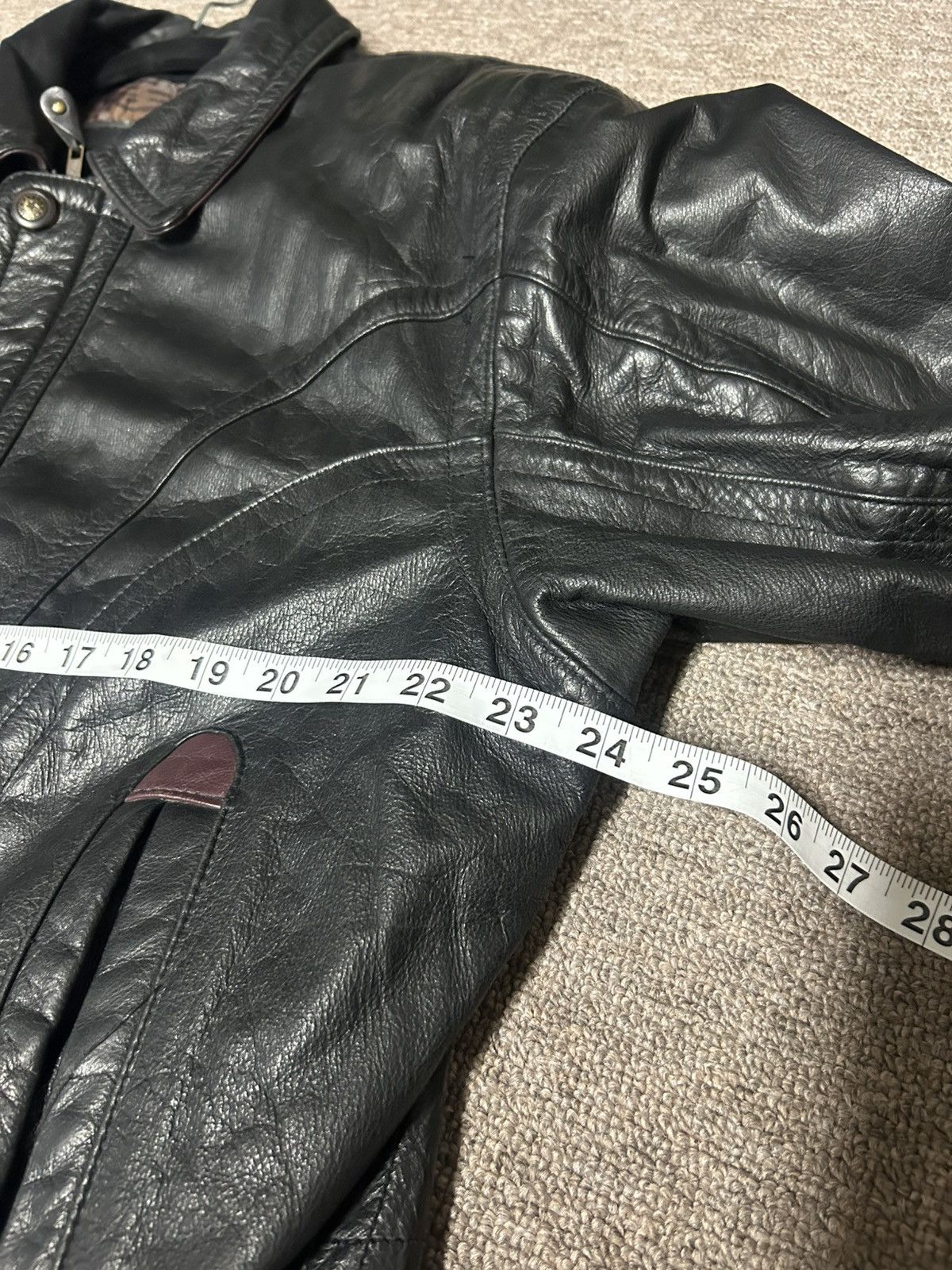 Vintage Esquire LG Black 100% Leather, Heavy, Aztec Pattern Lining Size US L / EU 52-54 / 3 - 11 Thumbnail