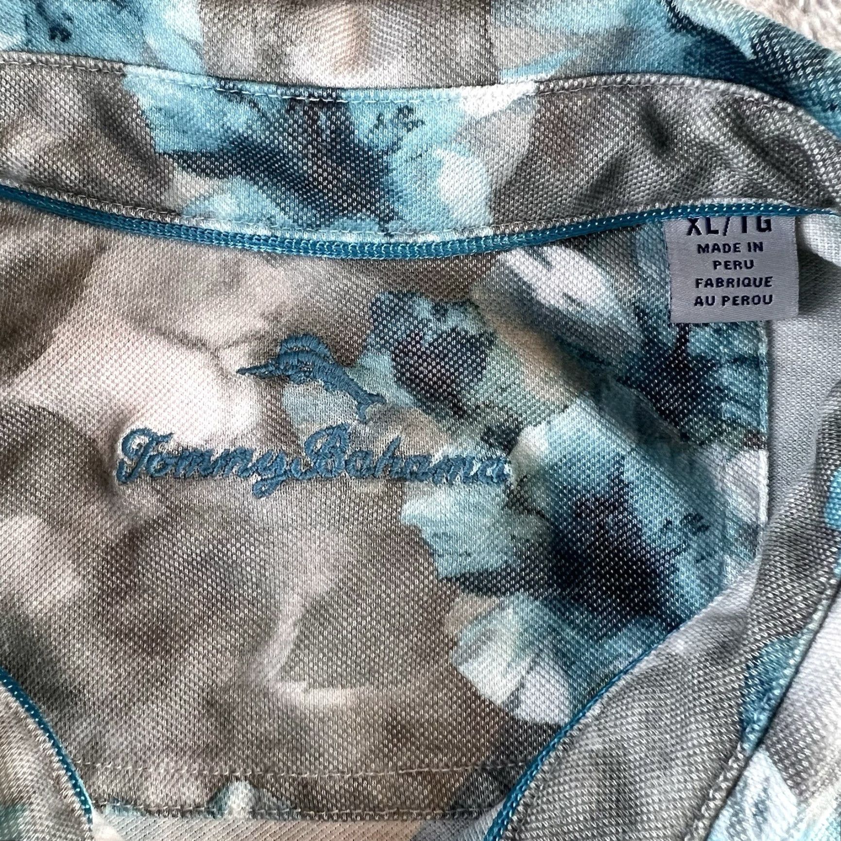 Tommy Bahama Tommy Bahama Island Zone Polo Shirt XL Men's New Silver Beach Golf Logo Floral Short Sleeve Casual Travel Size US XL / EU 56 / 4 - 7 Thumbnail