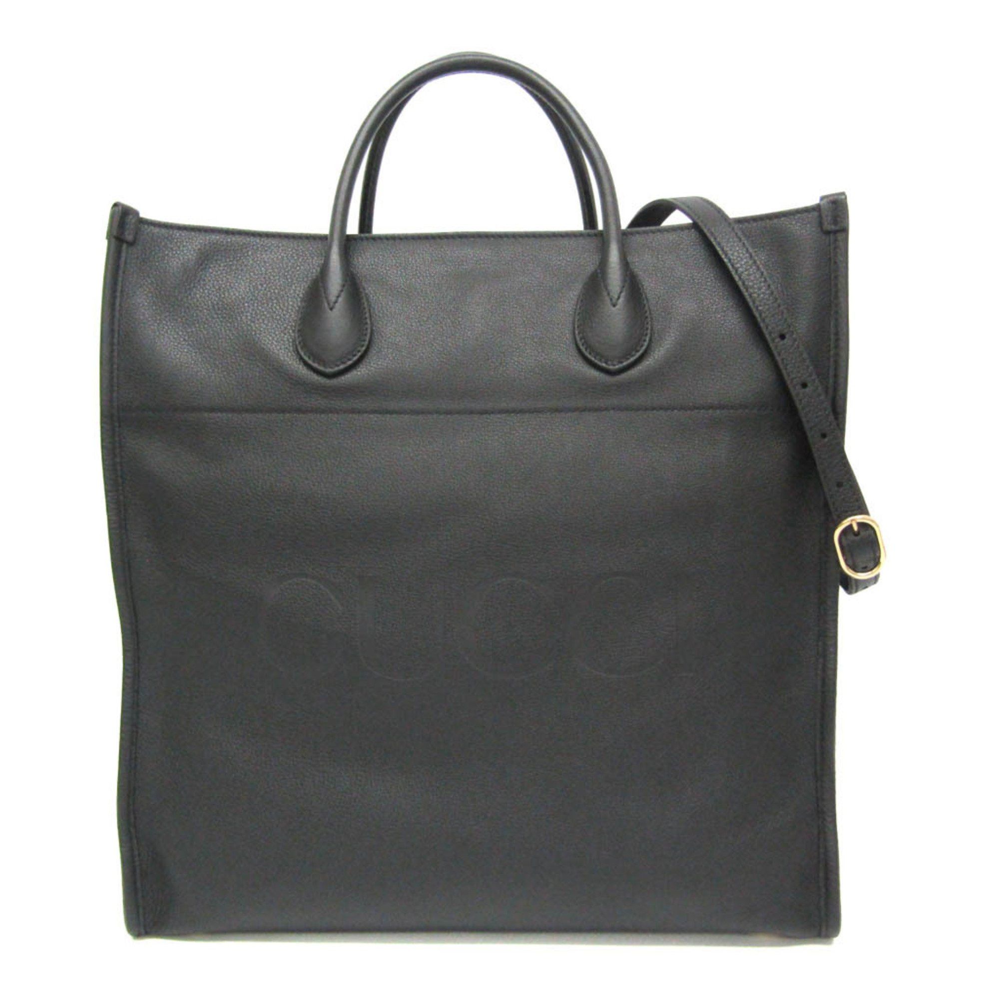 Gucci Gucci Logo Medium 674850 Women,Men Leather Shoulder Bag,Tote Bag Black Size ONE SIZE - 1 Thumbnail