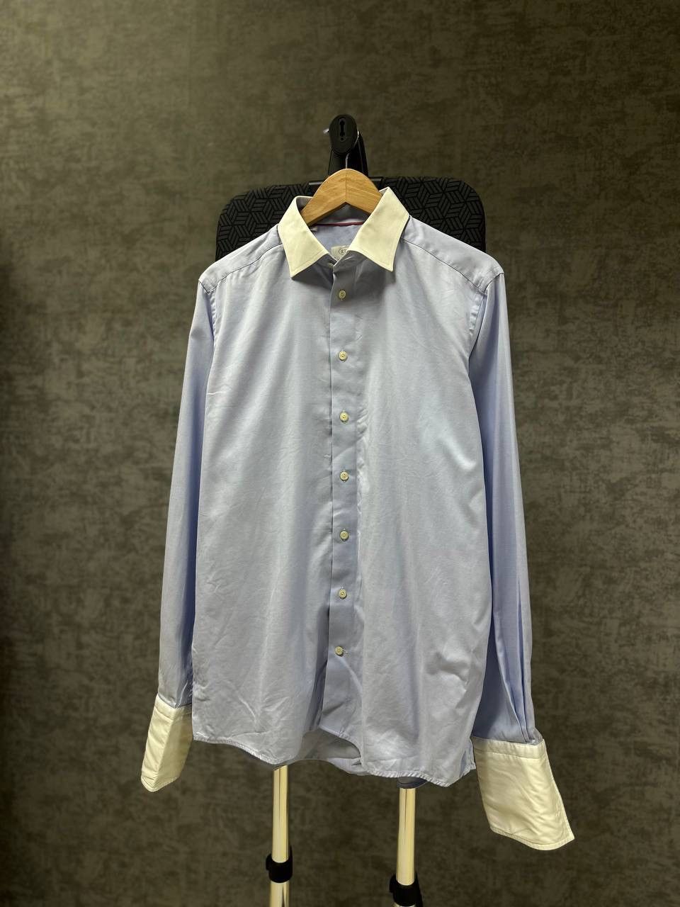 Eton × Vintage Vintage Eton Blue Shirt With Cufflinks Is Very Rare Size US L / EU 52-54 / 3 - 5 Thumbnail
