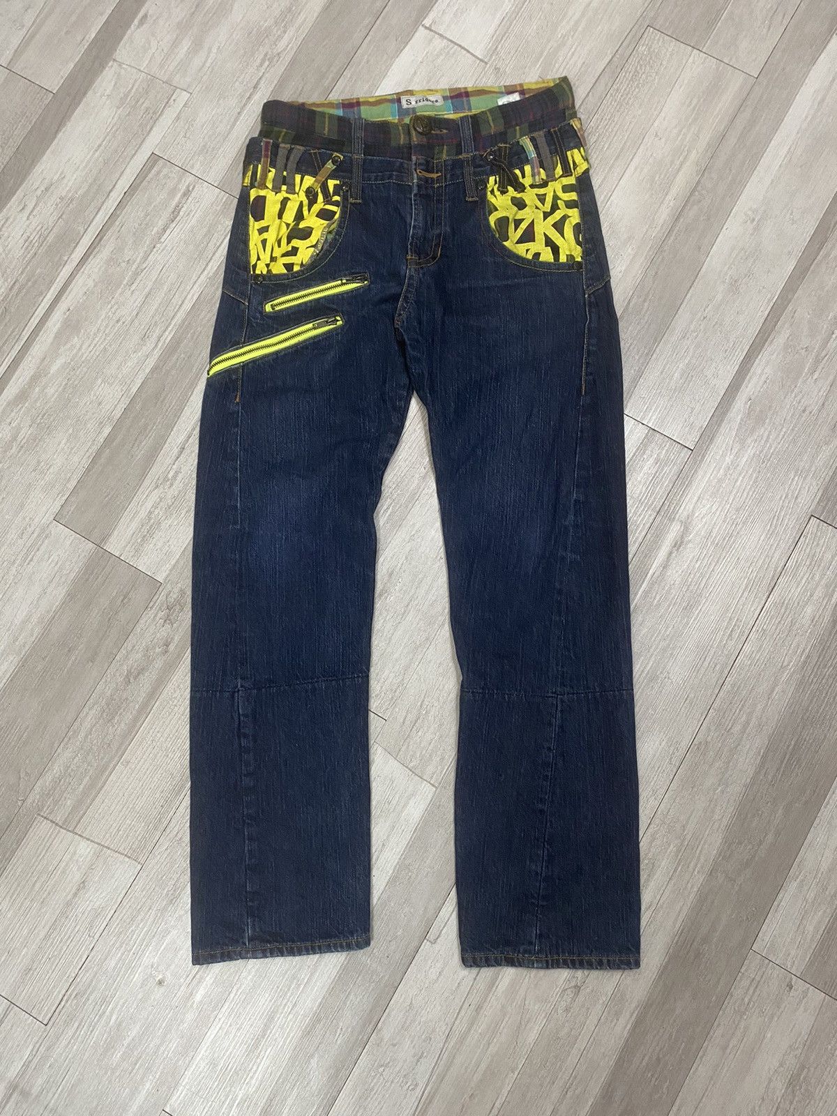 Sorridere double waist punk grunge denim jeans size 30