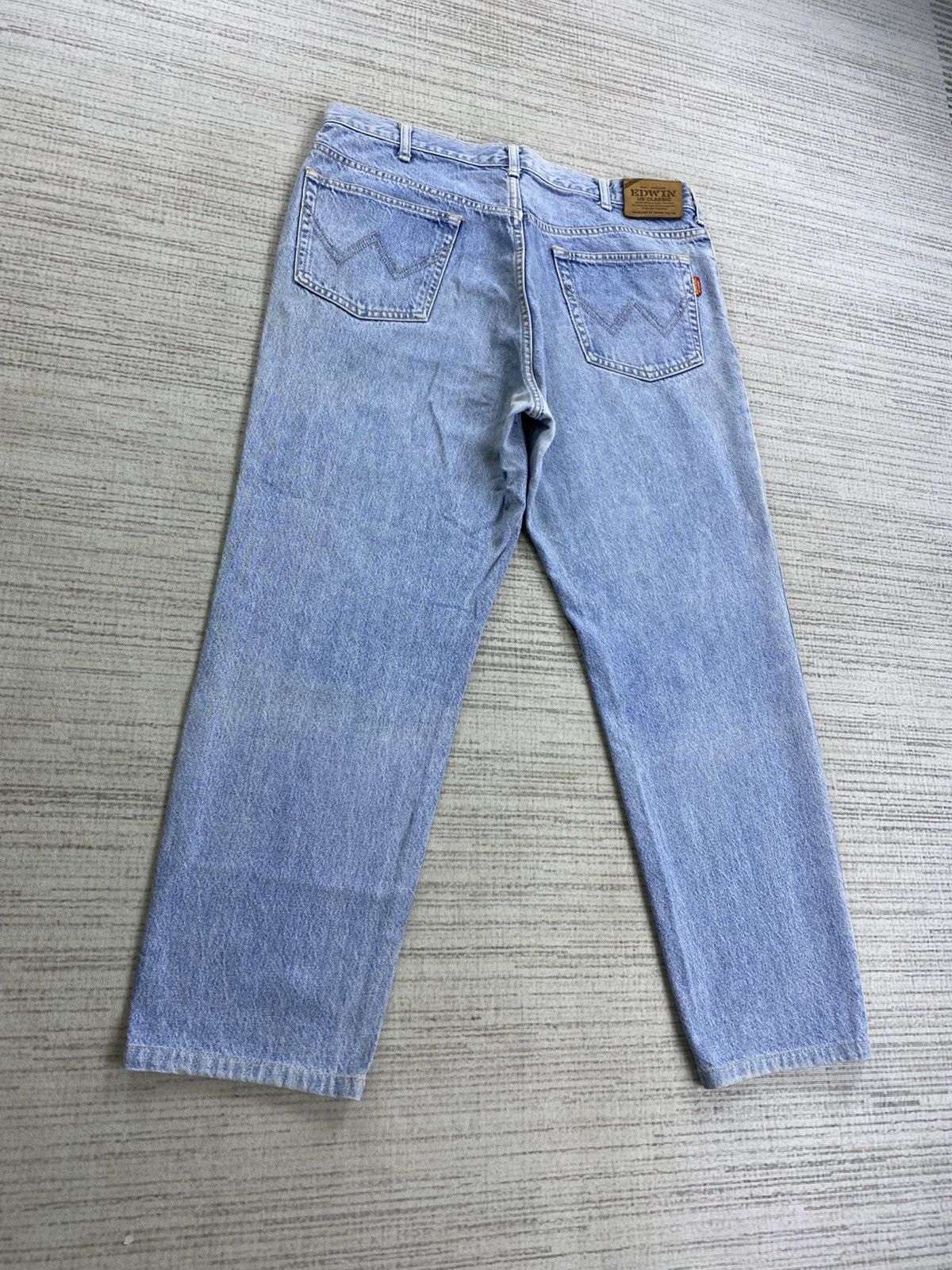 Edwin × Japanese Brand × Vintage Vintage 90s Edwin US Classic Light Blue Denim Pants Size US 35 - 7 Thumbnail