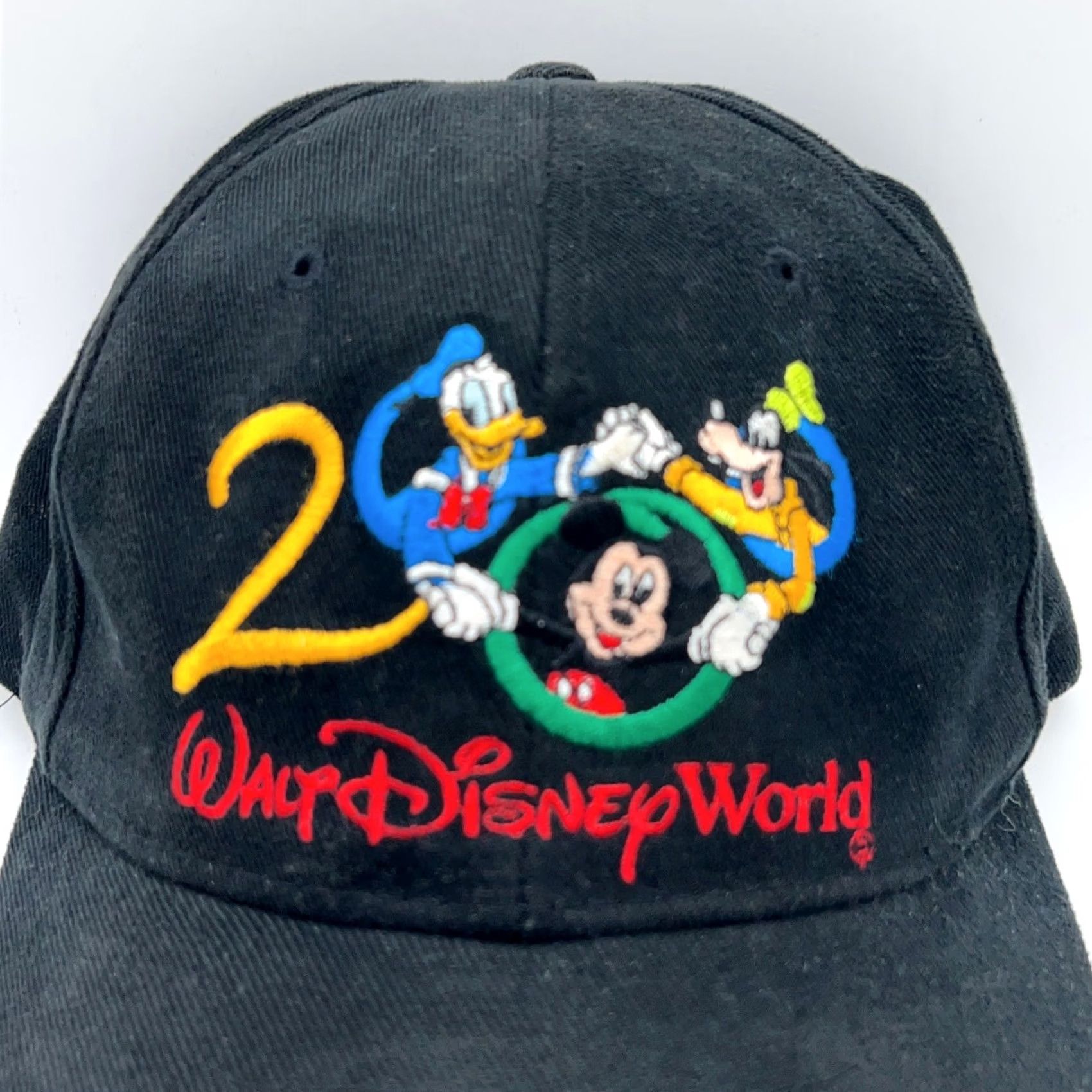 Disney VINTAGE Disney Strapback Hat Baseball Cap Adjustable Men Black 80s 90s Mickey Mouse Goofy Donald Duck y2k Size ONE SIZE - 4 Thumbnail