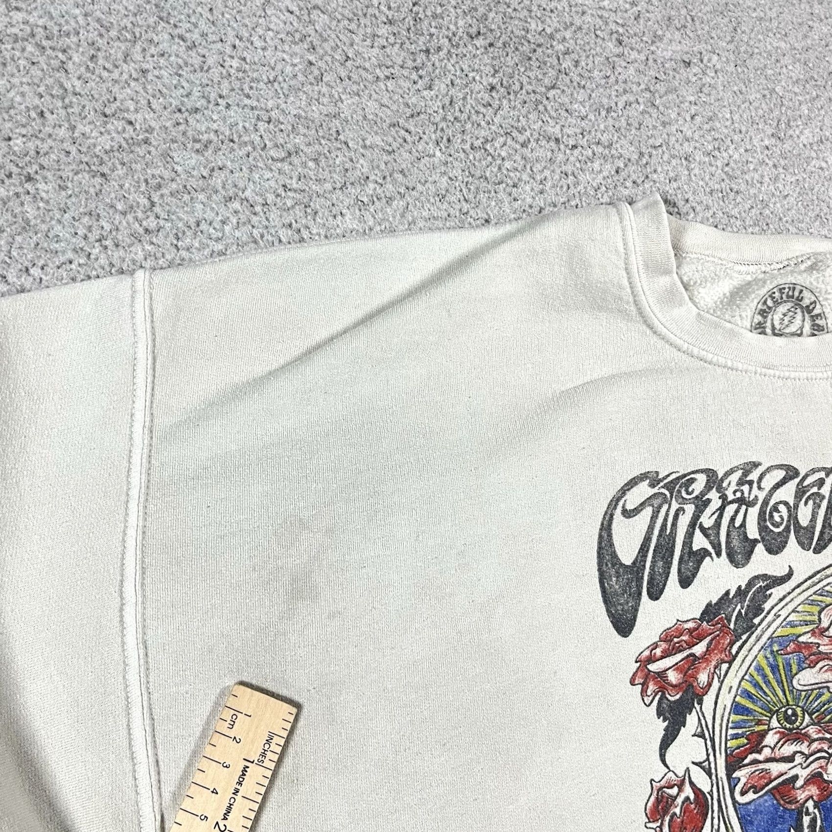 Logo 7 Grateful Dead Sweatshirt Mens M Graphic Print Oversized Logo Beiges Cotton Fleece Crew Neck Long Sleeve Size US M / EU 48-50 / 2 - 2 Thumbnail