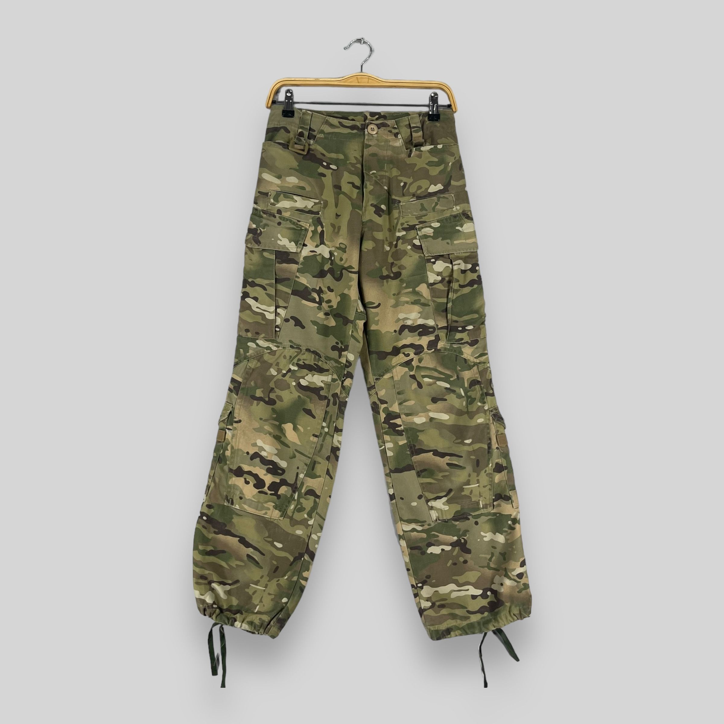 Vintage W28 L28 Vintage Military Camouflage Cargo Drawstring Pant Size US 27 - 1 Thumbnail