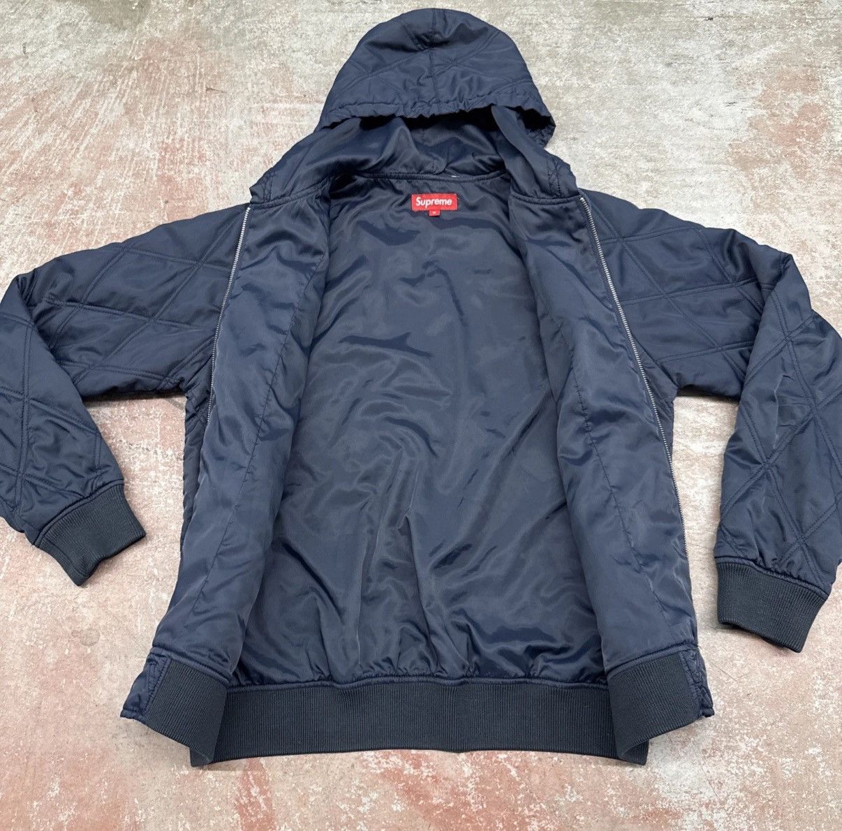 Supreme Supreme Quilted Hooded Jacket Blue M SS13 Checkered Flag OG Size US M / EU 48-50 / 2 - 11 Thumbnail