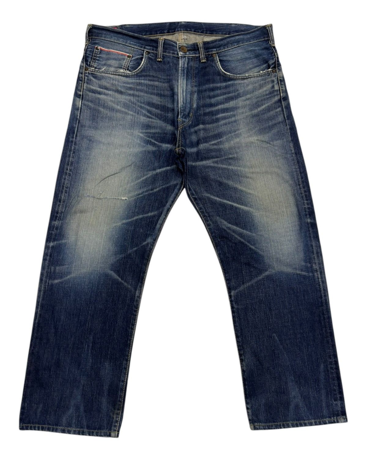 Edwin × If Six Was Nine × Le Grande Bleu (L.G.B.) 🔥VINTAGE EDWIN 505z SELVAGE DENIM MADE IN JAPAN BAGGY JEANS Size US 41 - 7 Thumbnail