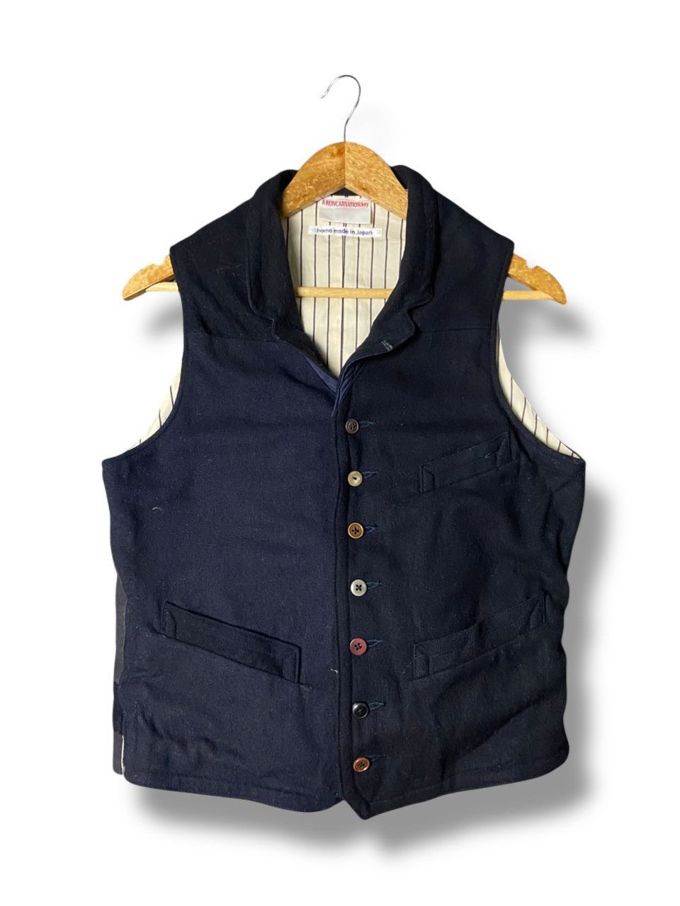 Japanese Brand AREICARNATION Japanese Brand Wool Outerwear Vest (137) Size US M / EU 48-50 / 2 - 1 Thumbnail