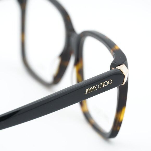 Jimmy Choo Jimmy Choo JC227 0086 00 Eyeglasses Havana 52mm Square Frame Size ONE SIZE - 8 Thumbnail