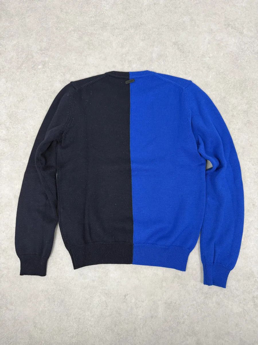Dirk Bikkembergs 2000s Bikkembergs Two Tone Blue & Black Wool Sweater Size US S / EU 44-46 / 1 - 2 Thumbnail