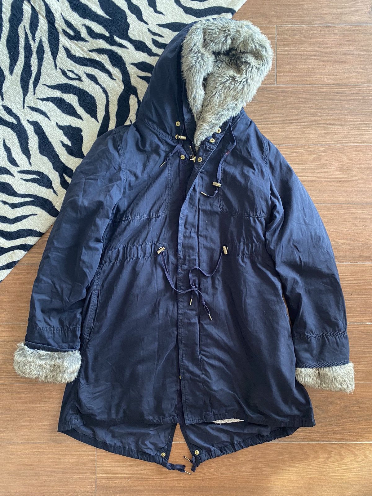 If Six Was Nine × Japanese Brand × Le Grande Bleu (L.G.B.) Back number fur jacket puffer IfSixWasNine L.G.B Style Size US L / EU 52-54 / 3 - 2 Thumbnail