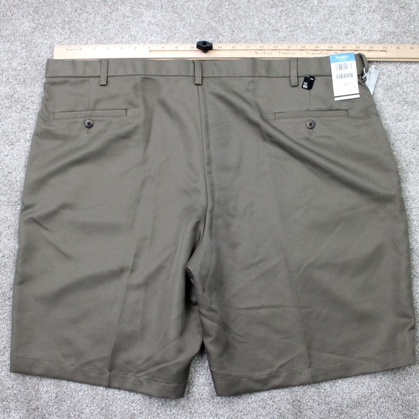 Haggar Haggar Mens 44 Brown Flat Front Non Iron Quick Dry 9.5 Inseam Chino Shorts NWT Regular Rise 10-12 In Cotton Polyester Pockets Button Zipper Size US 44 / EU 60 - 6 Thumbnail