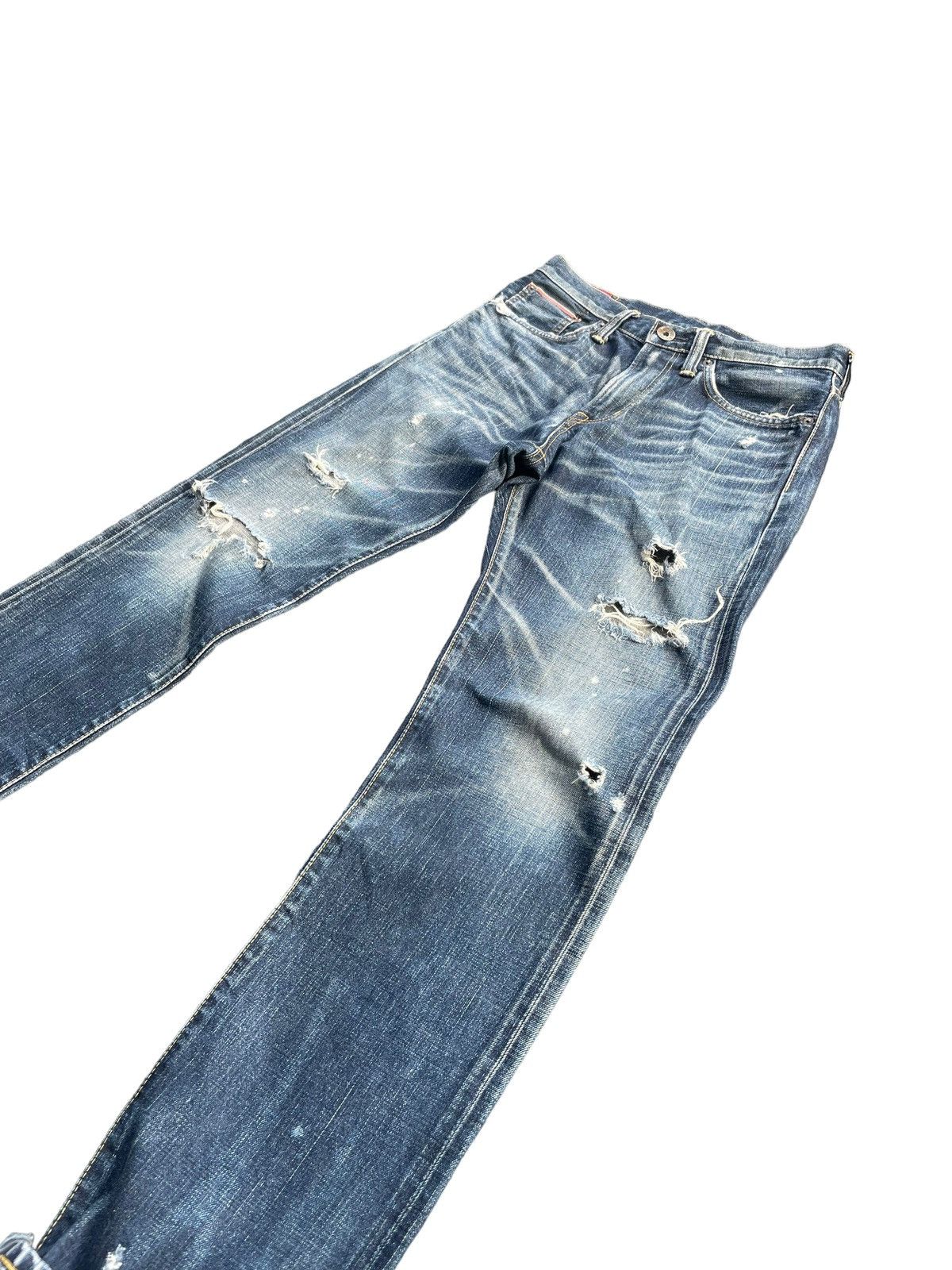 Edwin Vintage Edwin 505ZX Selvedge Distresed Denim Size US 31 - 3 Thumbnail
