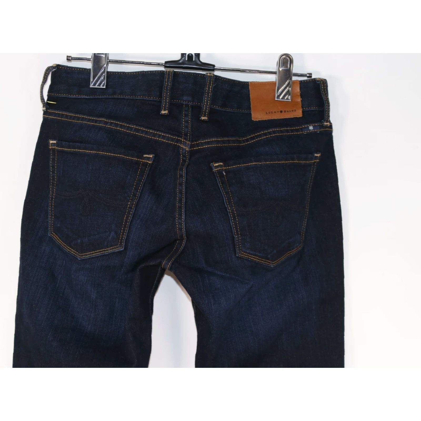 Lucky Brand Lucky Brand Jeans Ankle Women's Dark Wash Blue 00 26X28 Size Regular Cotton Blend Stretch-Classic Button Logo Rise Low 28 Inseam 28" - 26x28 Size 26" / US 2 / IT 38 - 4 Thumbnail