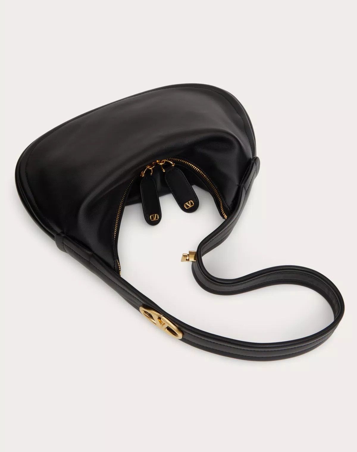 Valentino oc11z0725 Size:OS/ Small Go-Hobo Bag in Black Size ONE SIZE - 5 Thumbnail