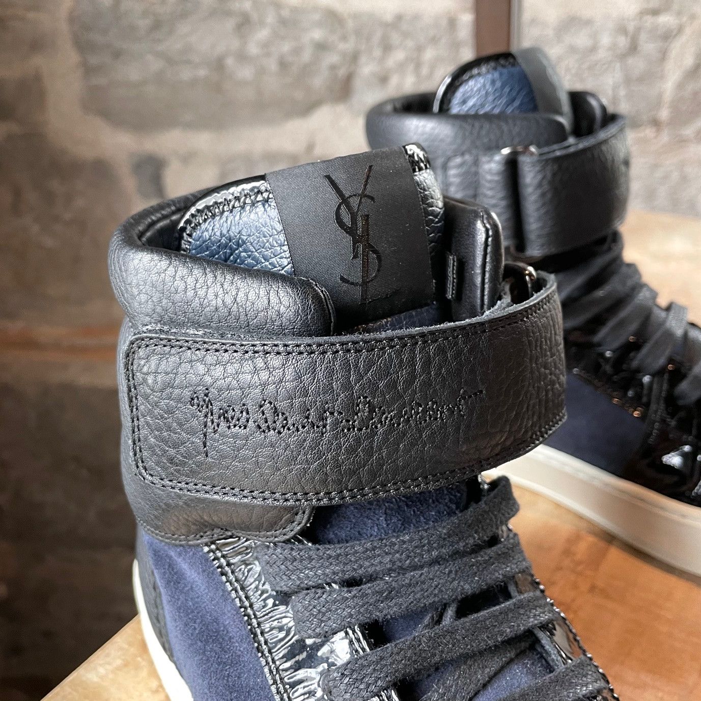 Yves Saint Laurent Yves Saint-Laurent Navy Malibu High-top Sneakers Size US 8 / EU 41 - 5 Thumbnail
