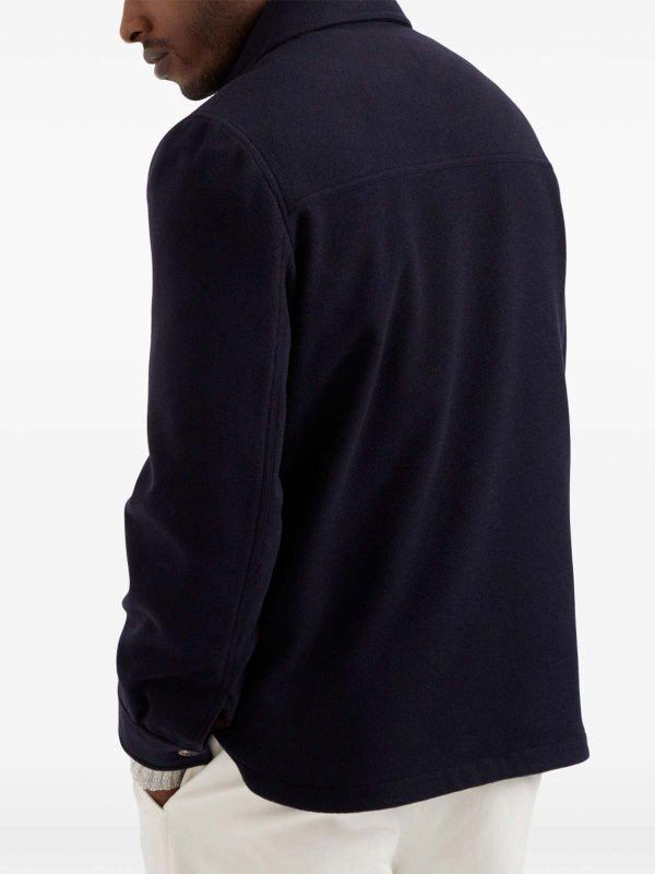 Brunello Cucinelli o1w1db10226 Rev Wr Cash Outerwear in Navy Blue Size US M / EU 48-50 / 2 - 5 Thumbnail